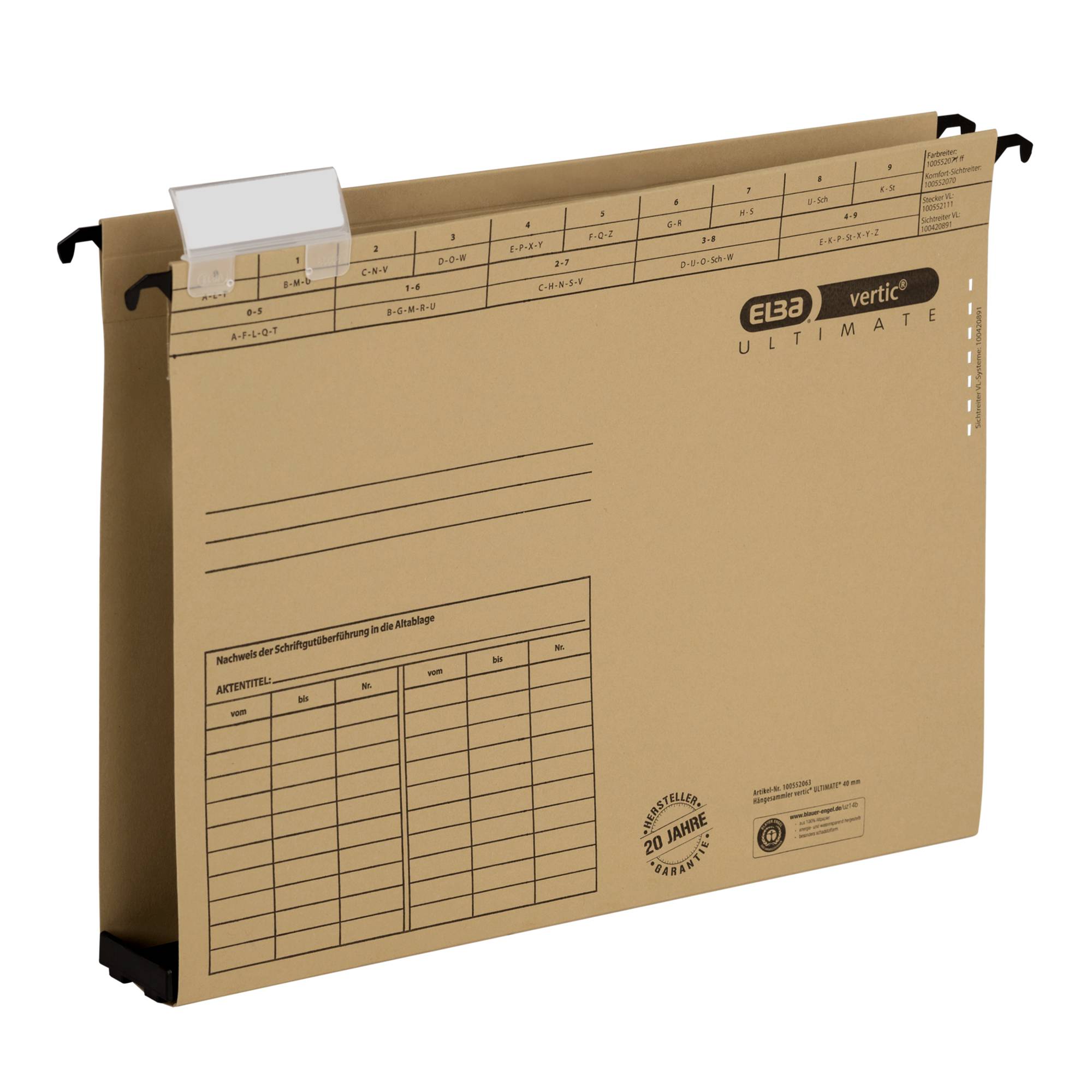 ELBA Hängesammler vertic Ultimate 100552063 DIN A4 40mm Karton braun-0