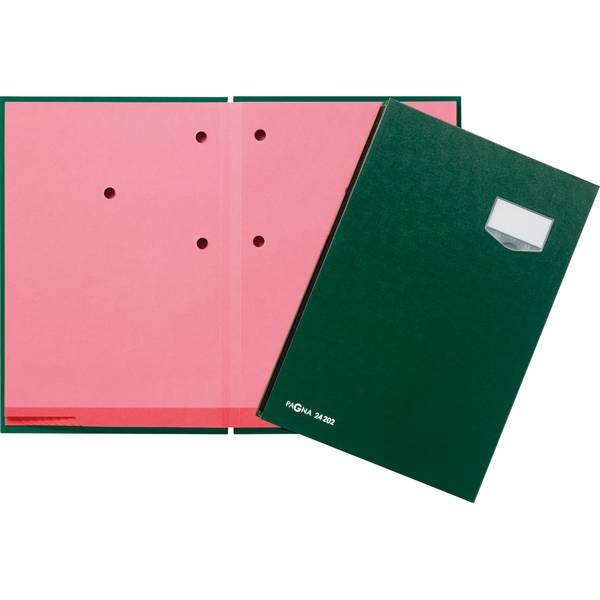 Unterschriftenmappe de Luxe 20Fächer Pappe grün