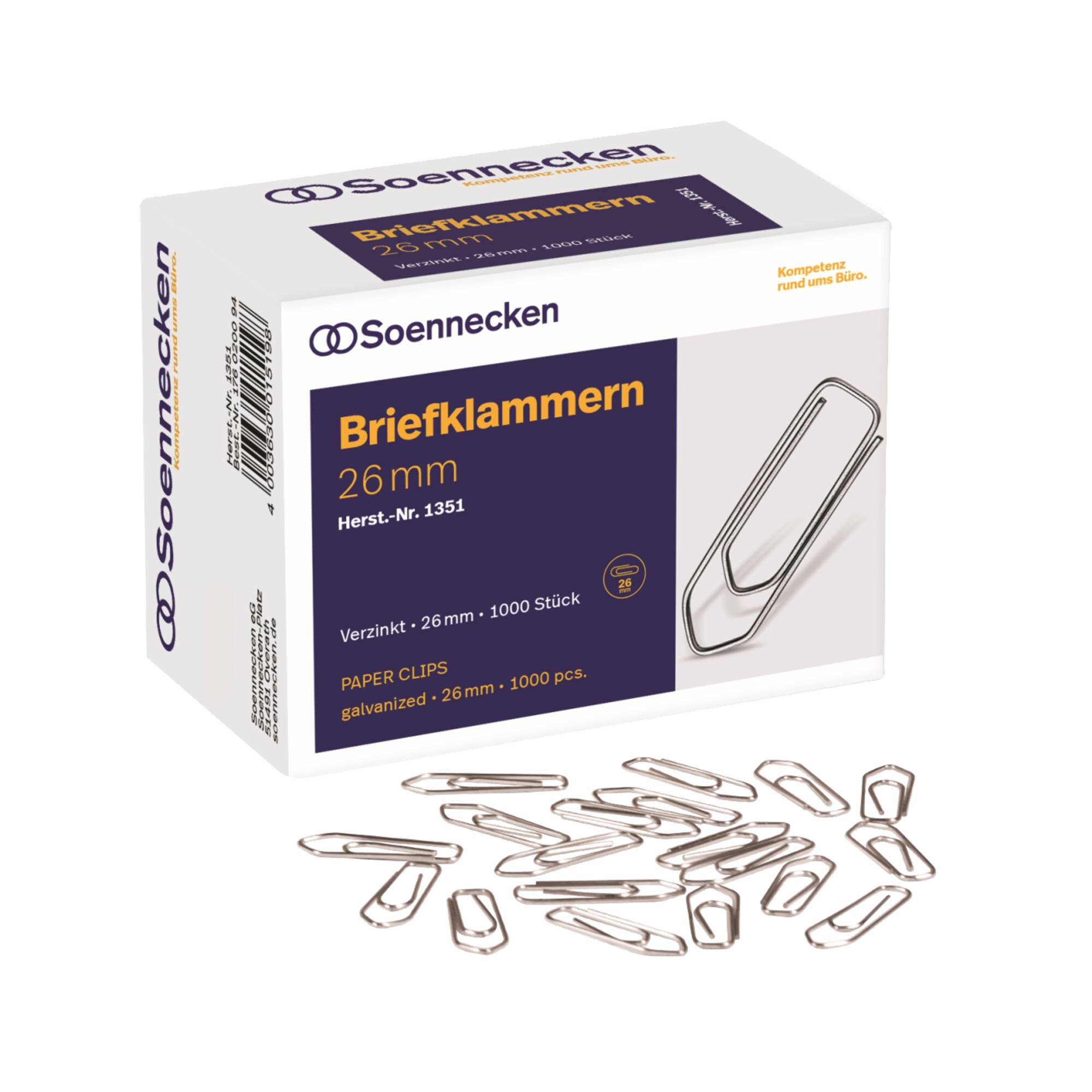 Briefklammer 26mm verzinkt 1.000 St./Pack.-0