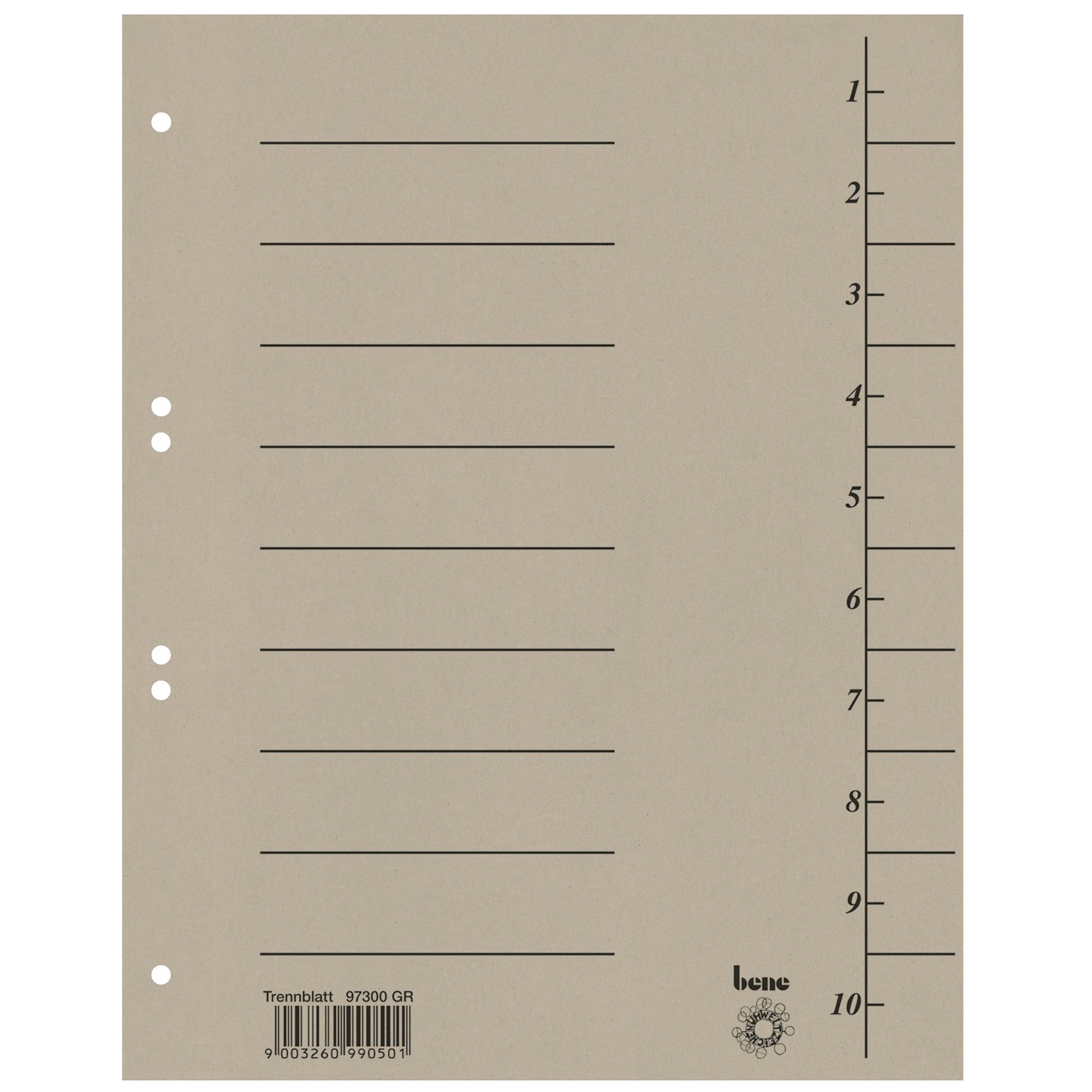 Trennblatt A4 Karton grau 100 St./Pack.-0