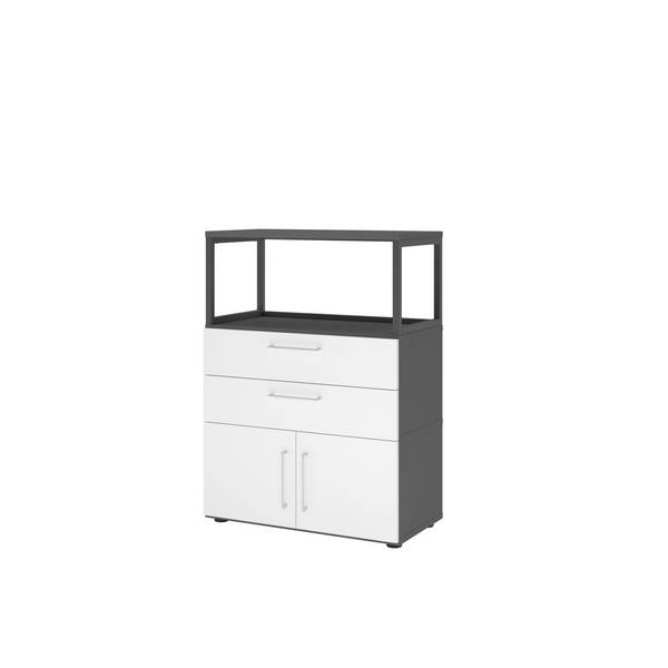 Schrank FlexWall 3OH 1offen graphit/weiß