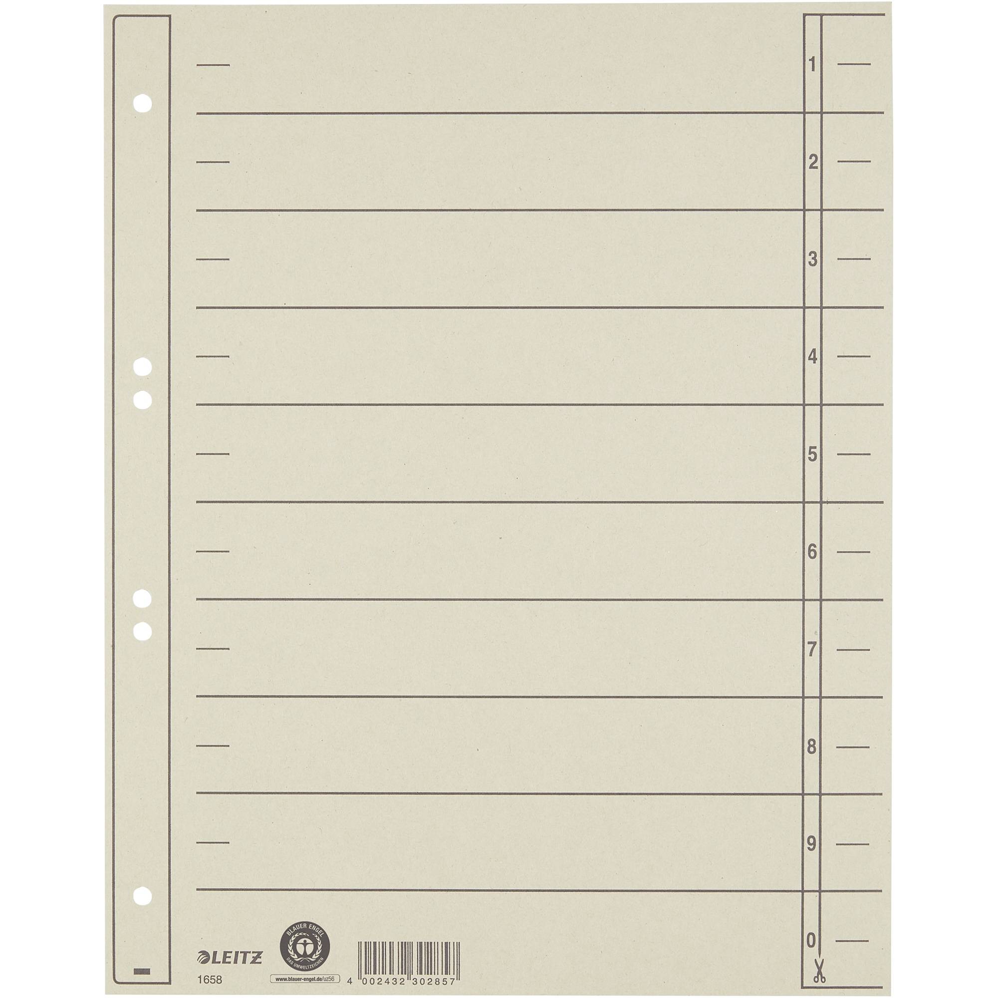 Trennblatt A4 230g Karton grau 100 St./Pack.-0