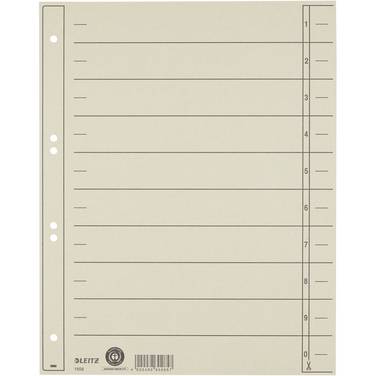 Trennblatt A4 230g Karton grau 100 St./Pack.
