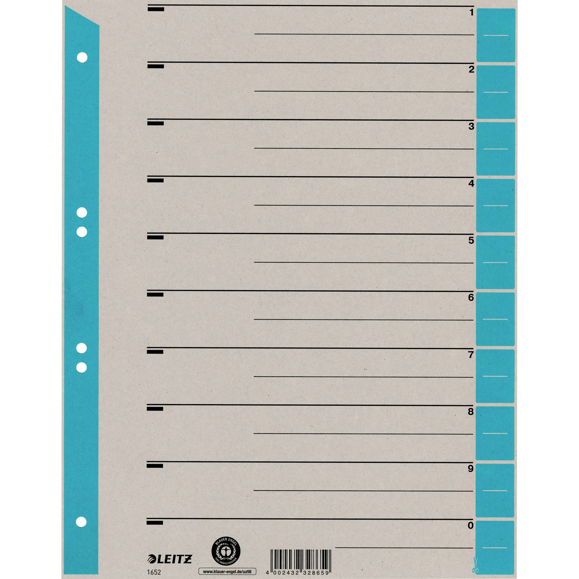 Trennblatt DIN A4 Karton Tab h.bl 25 St./Pack.-0