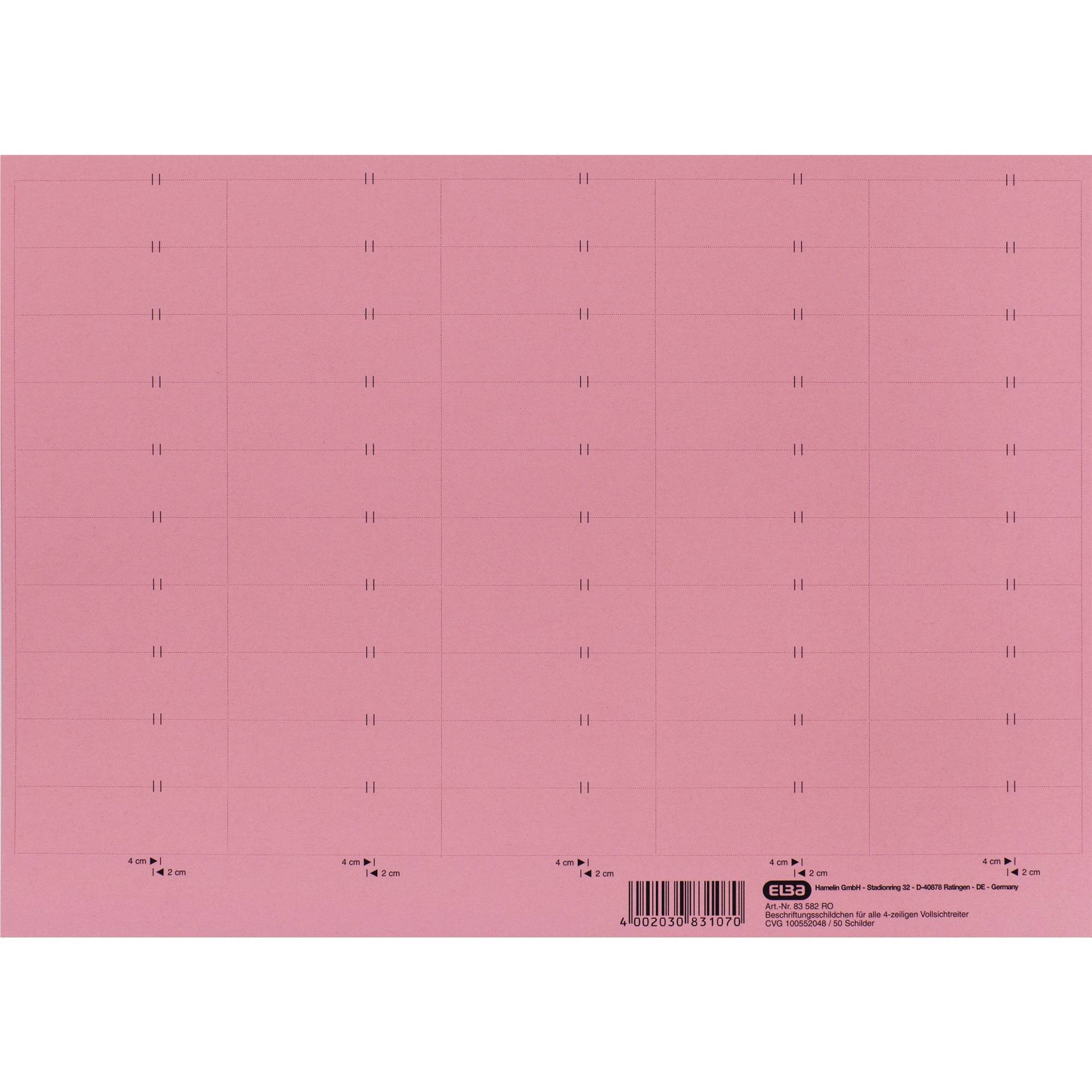 Beschriftungsschild 160g Karton rot 10x50St.-0