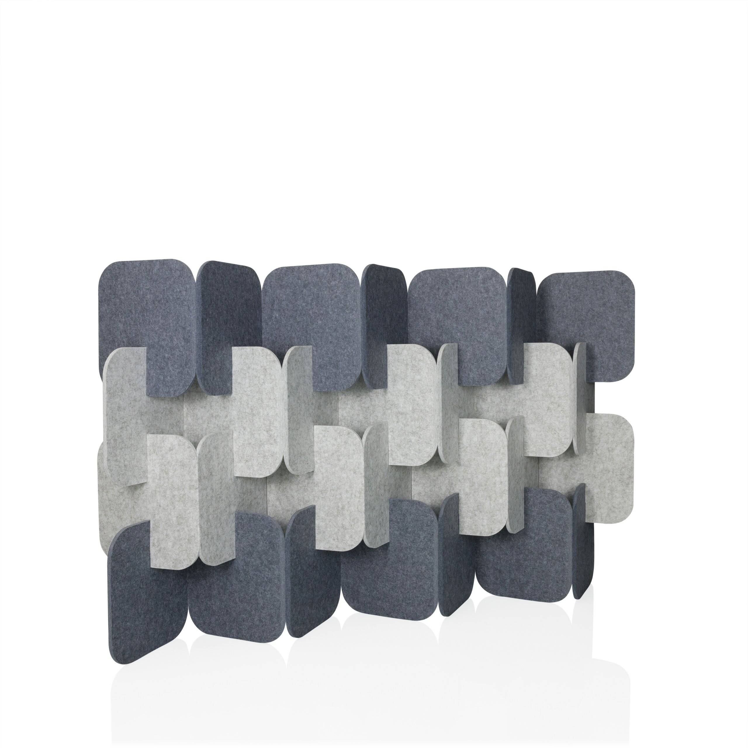 Akustik Stellwand FLEXMIUT PLUG PET 4er Set 109x170x25cm grau/hellgrau hjh OFFICE-0