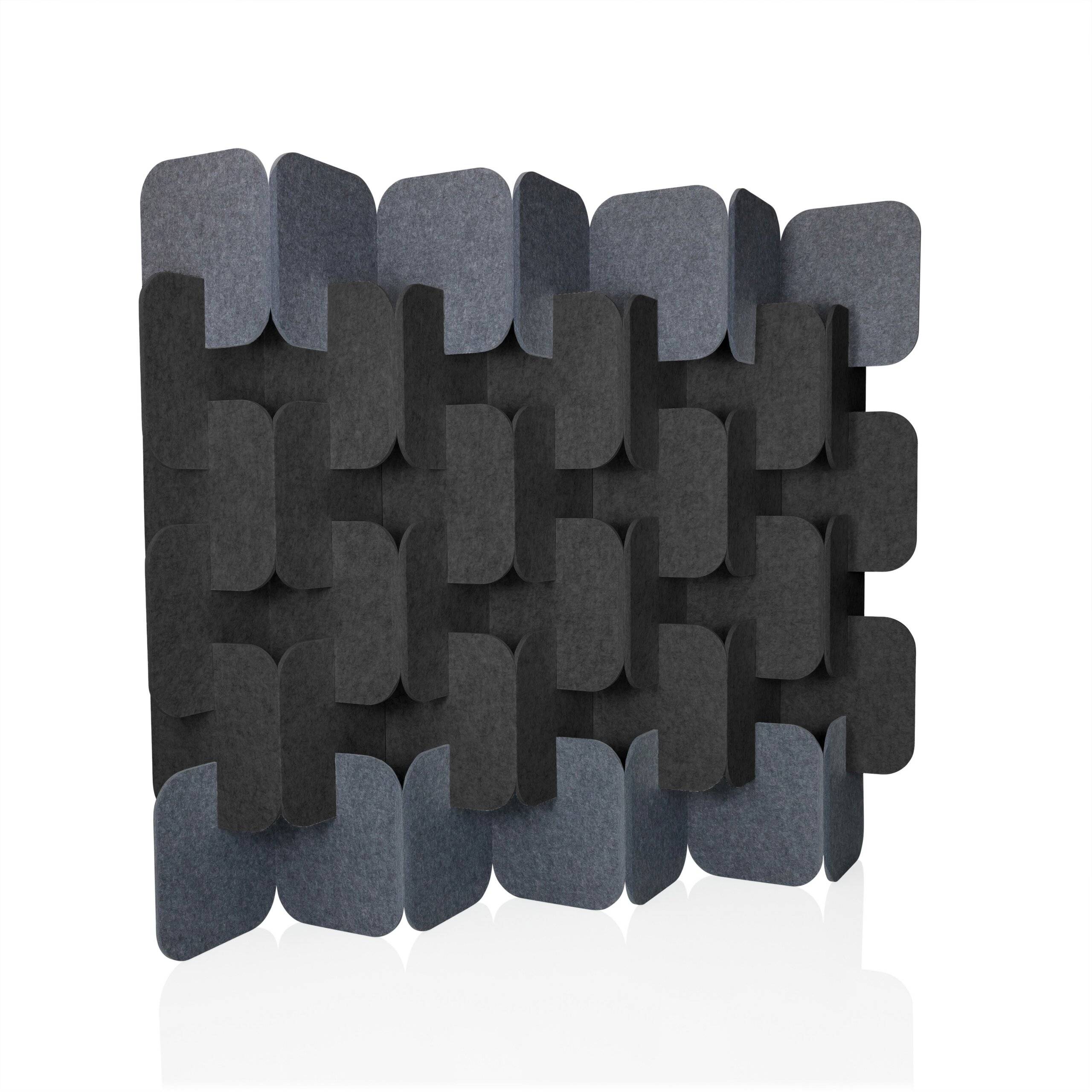 Akustik Stellwand FLEXMIUT PLUG PET 6er Set 163x170x25cm grau/dunkelgrau hjh OFFICE-0