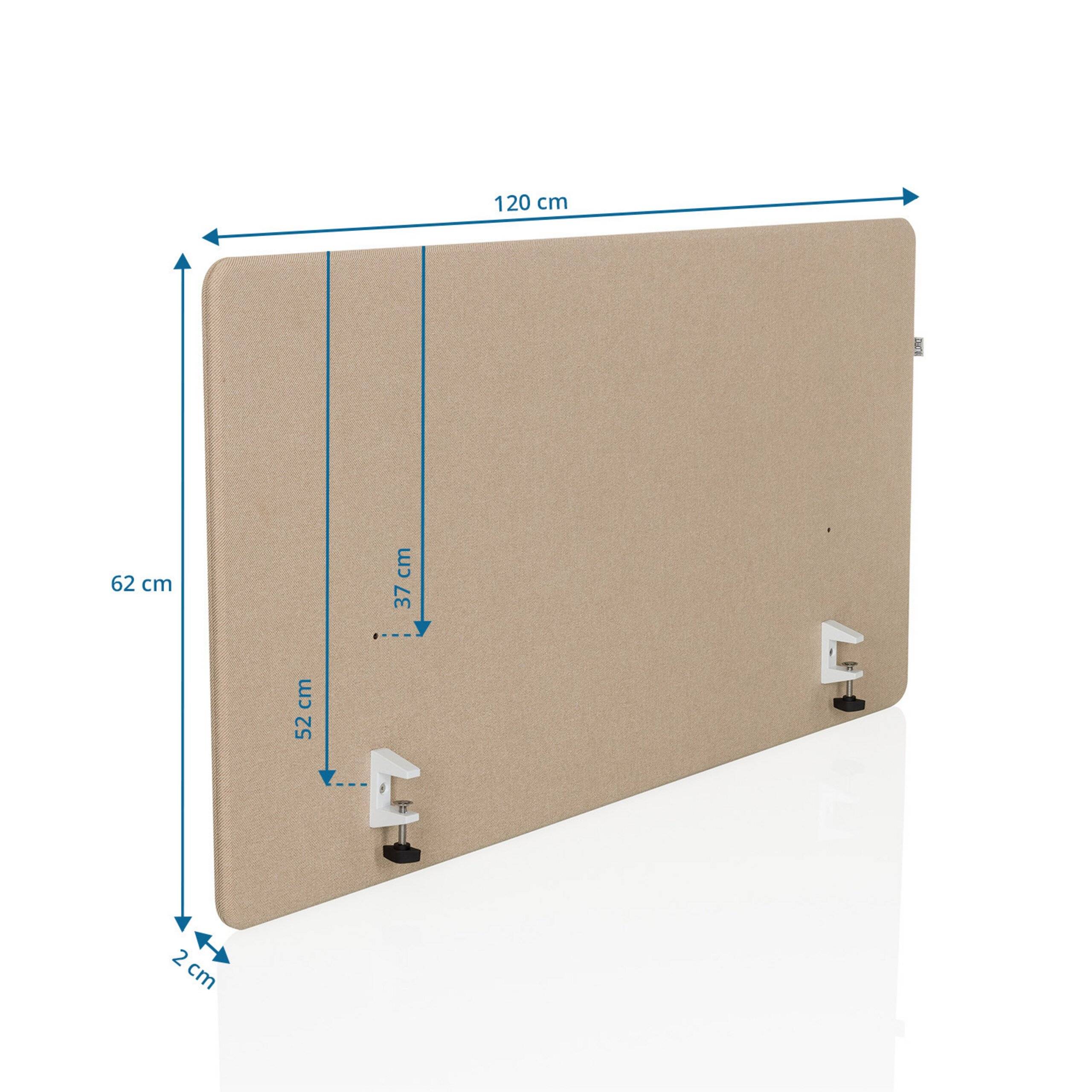 Akustik Tischtrennwand FLEXMIUT D1 120 cm beige hjh OFFICE-1