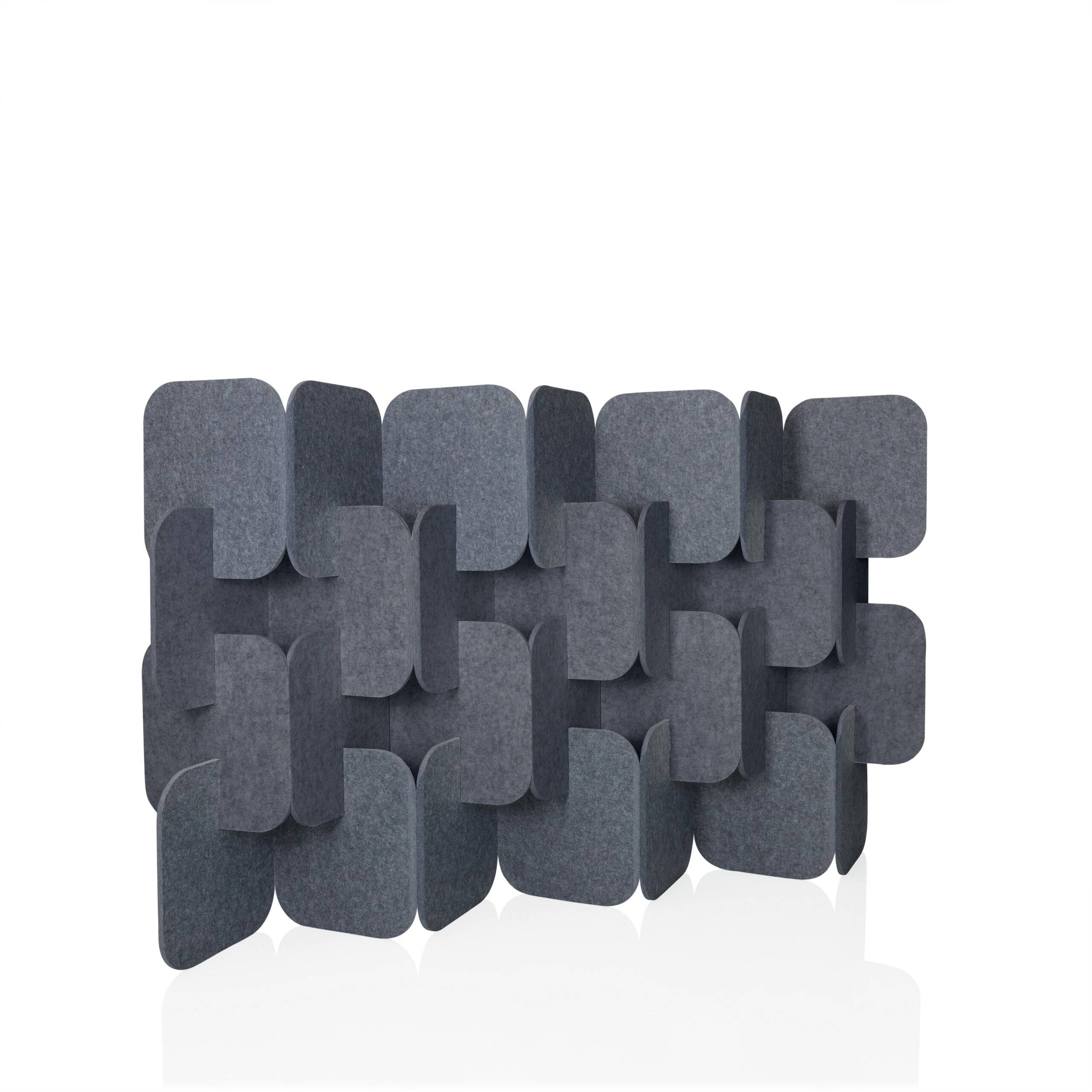 Akustik Stellwand FLEXMIUT PLUG PET 4er Set 109x170x25cm grau hjh OFFICE-0