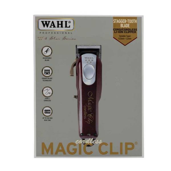 Wahl Cordless Magic Clip, Burgund, 0,8 mm, 2,5 mm, 4 cm, Stahl, DC