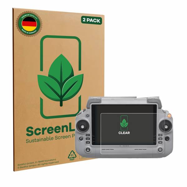 2x ScreenLeaf Schutzfolie für DJI RC Plus 2 Displayschutzfolie nachhaltig verpackt