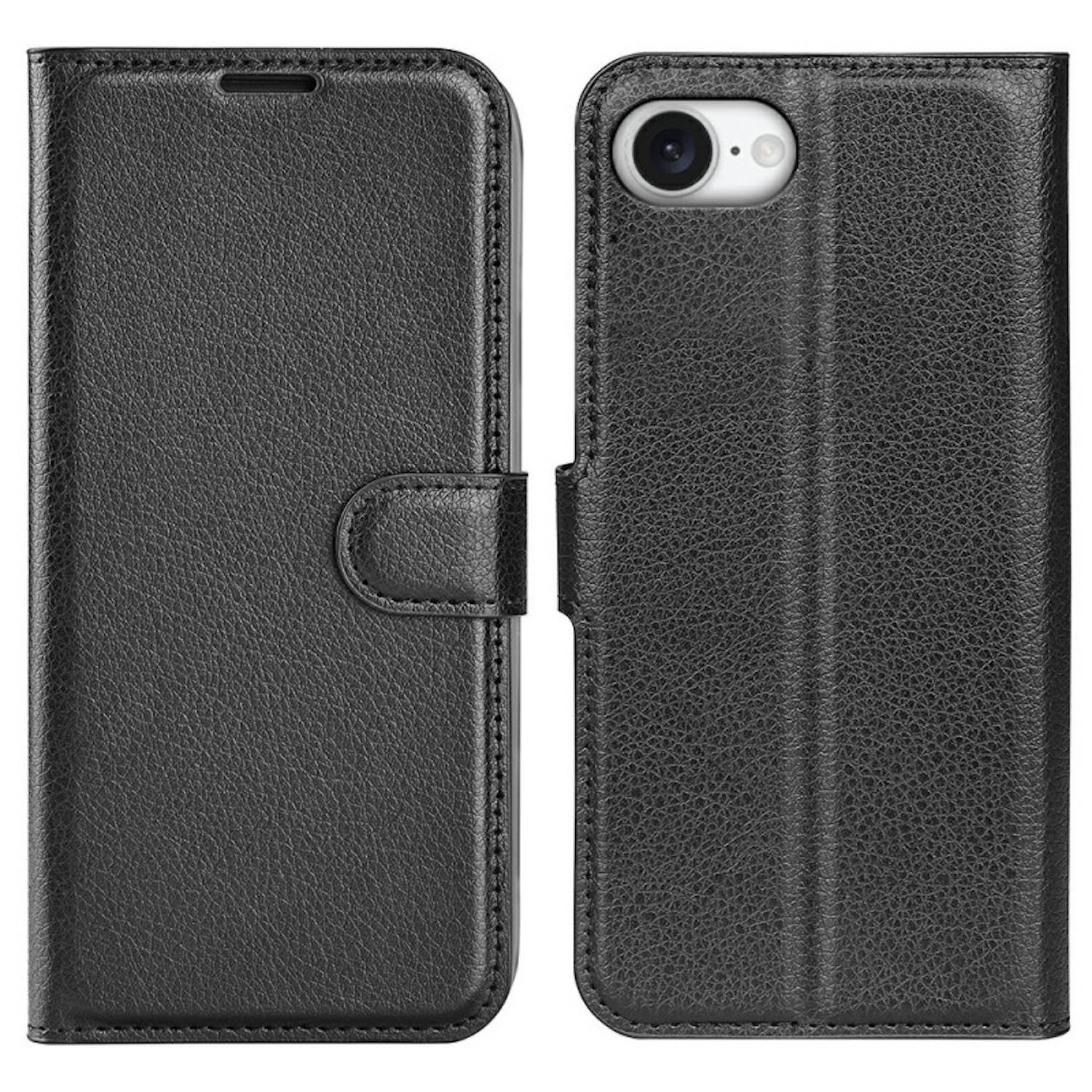 Handy Hülle + Schutzglas für Apple iPhone 17e / 16e Klapphülle 9H Kunstleder-2