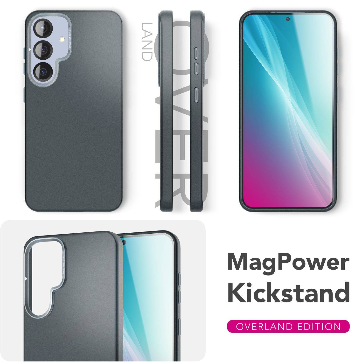 NALIA Handyhülle „Overland“ für Samsung Galaxy S25 – Schlanke MagSafe Hard Case Hülle – Titan Schwarz-2