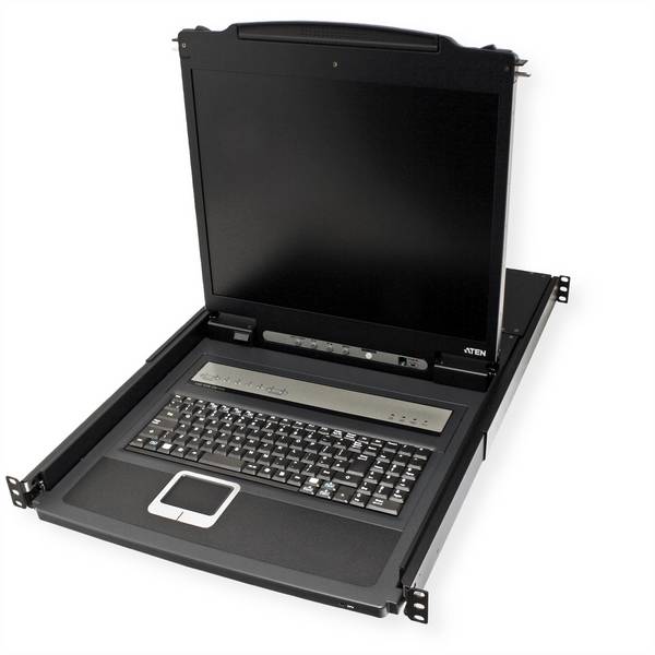 ATEN CL1308N KVM-Switch, 48cm TFT, VGA, PS/2-USB, 8 Port, DE-Layout