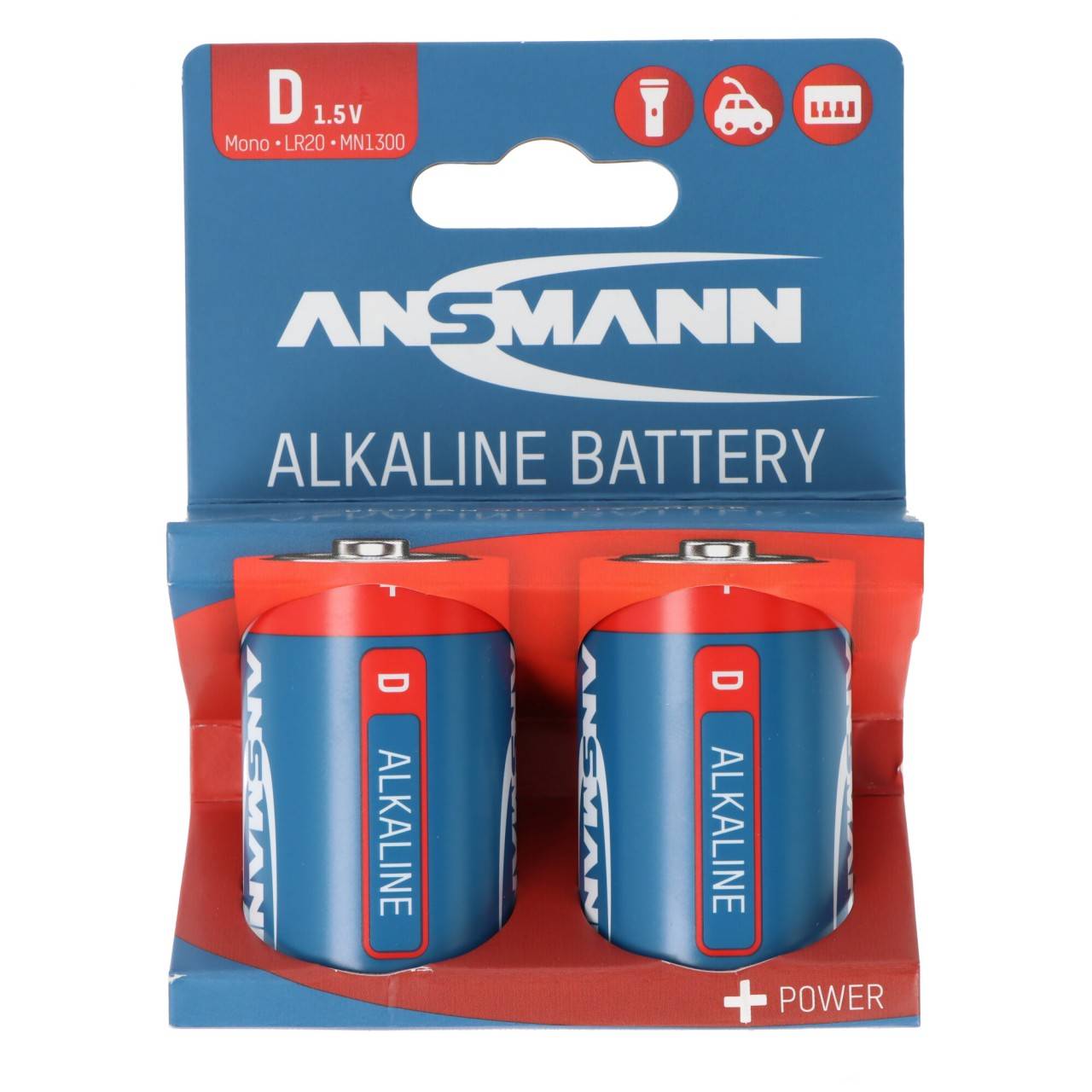 Ansmann Alkaline Mono D, LR20 Batterie, 1,5V, 2er Papierblister-0
