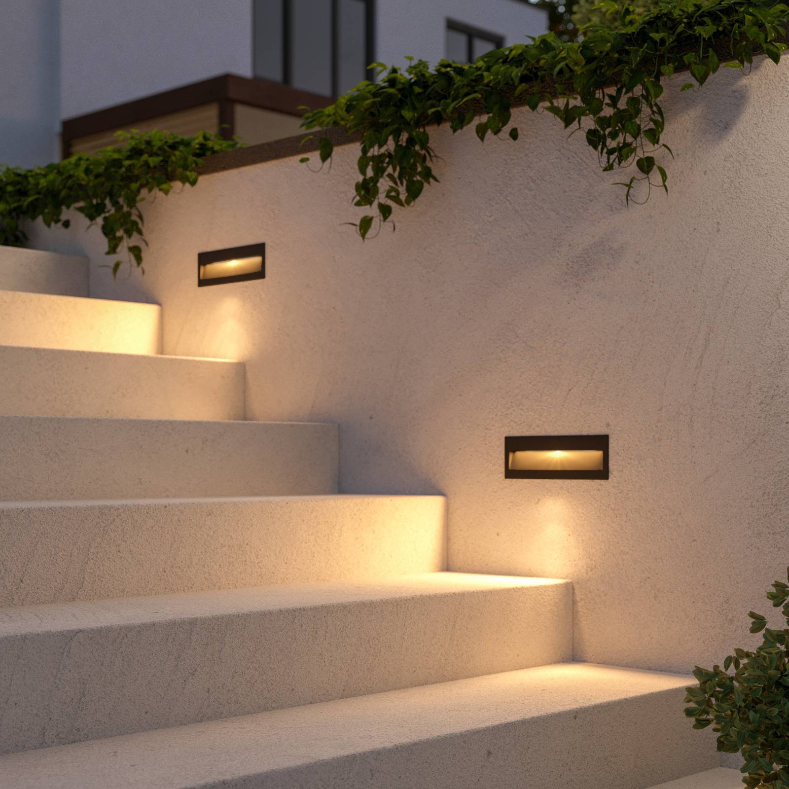 Lucande LED Vägglampa utomhus 'Loya' aus aluminium / grå zink-2