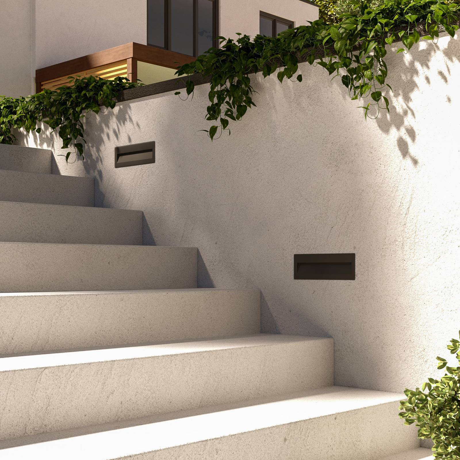 Lucande LED Vägglampa utomhus 'Loya' aus aluminium / grå zink-3