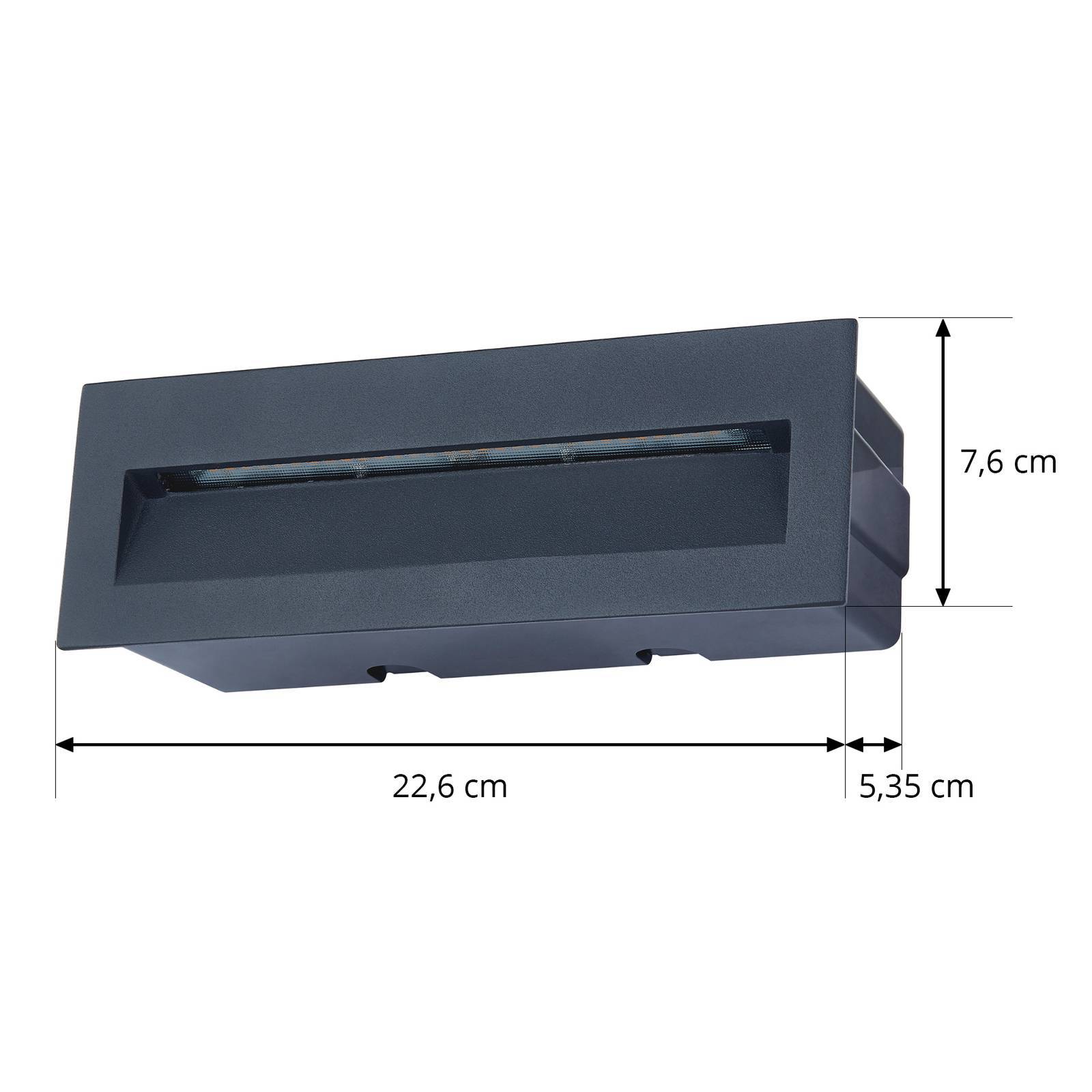 Lucande LED Vägglampa utomhus 'Loya' aus aluminium / grå zink-4