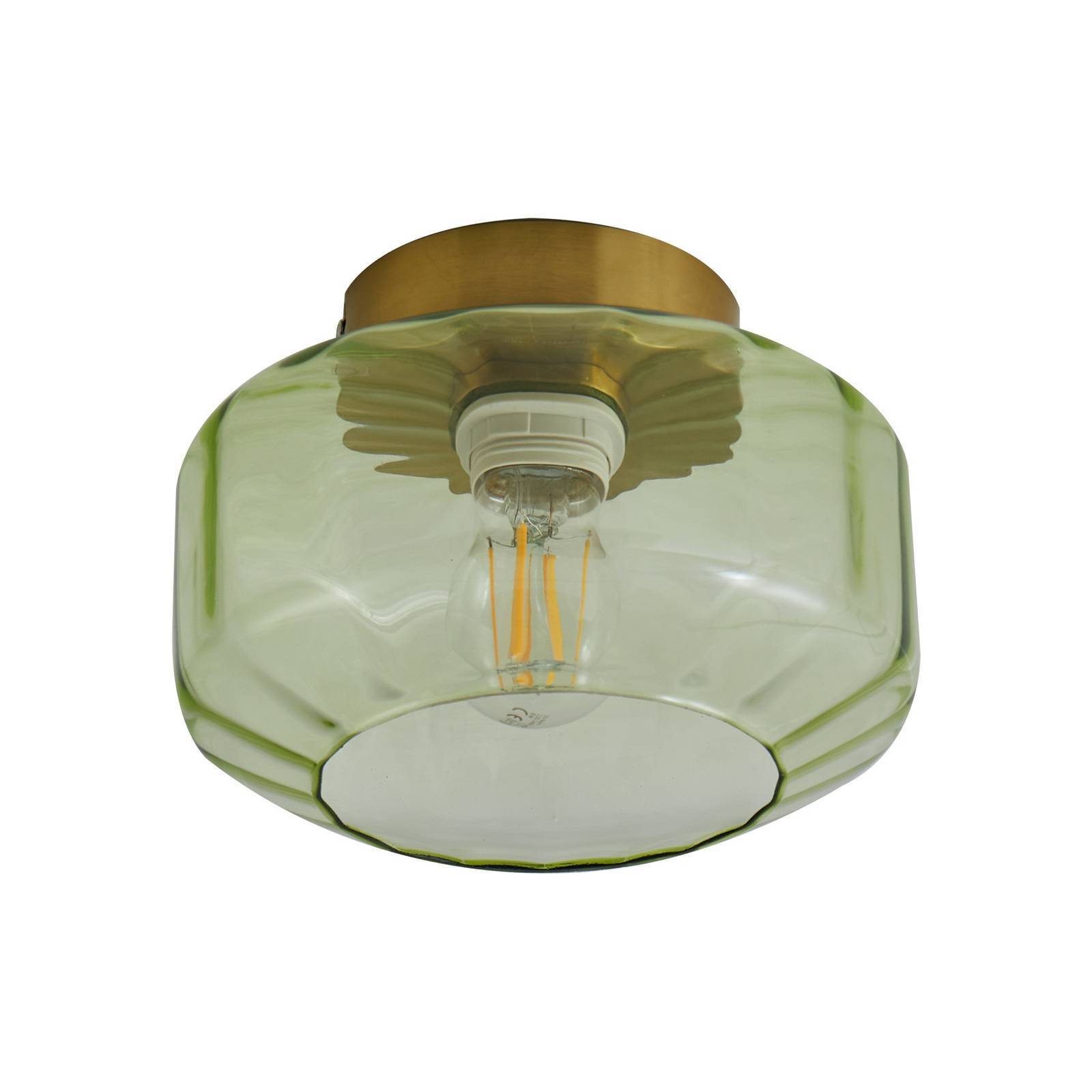 Lindby Deckenlampe 'Hildur' in grün aus Glas-0