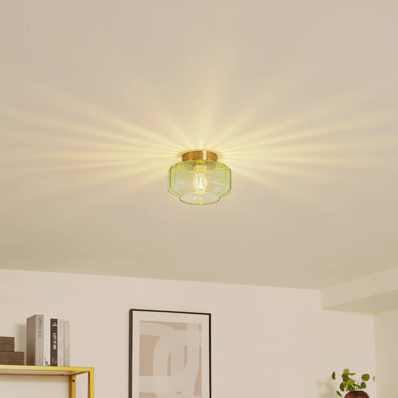 Lindby Deckenlampe 'Hildur' in grün aus Glas-2