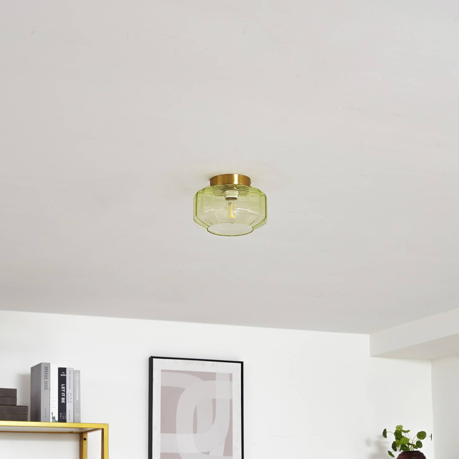 Lindby Deckenlampe 'Hildur' in grün aus Glas-3