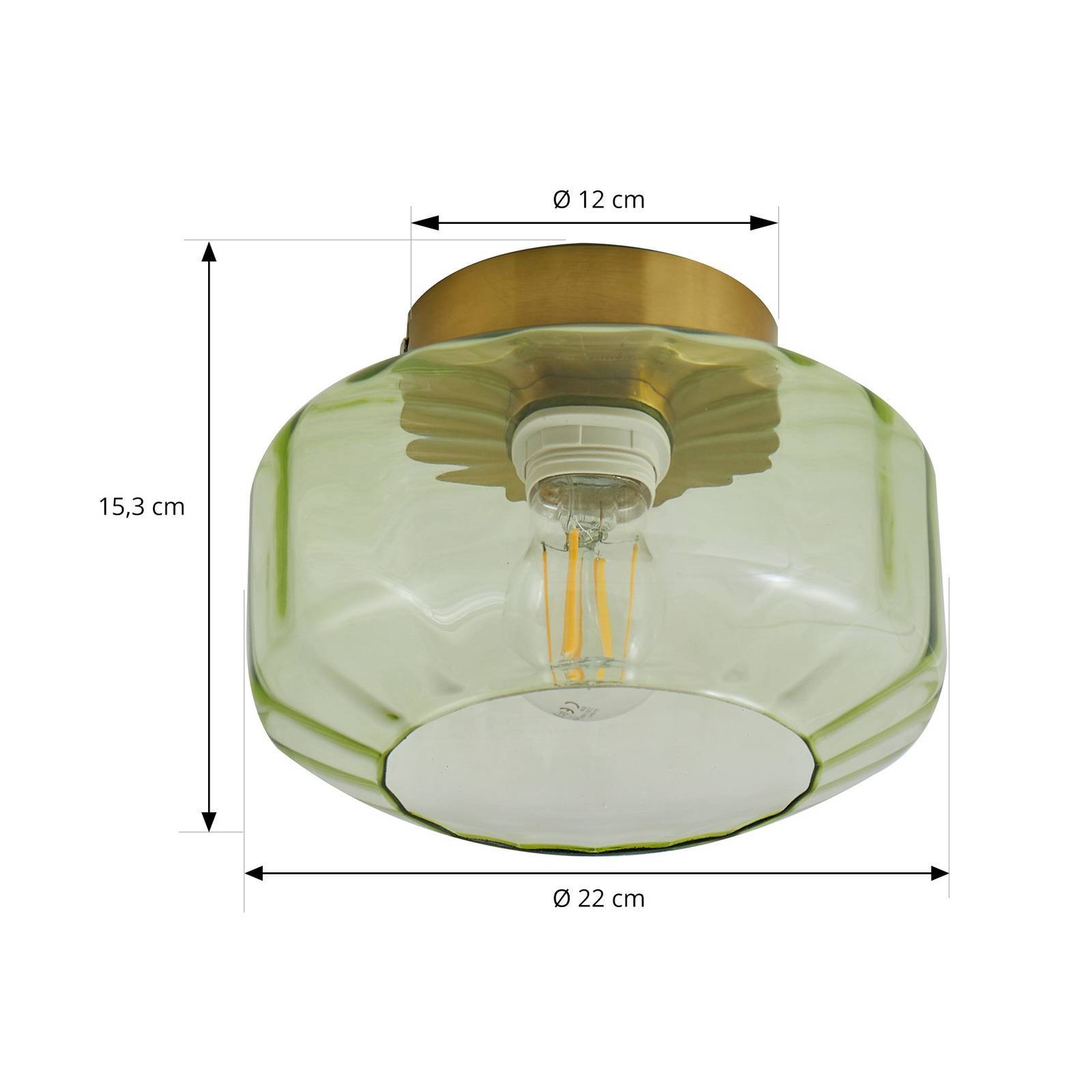 Lindby Deckenlampe 'Hildur' in grün aus Glas-4