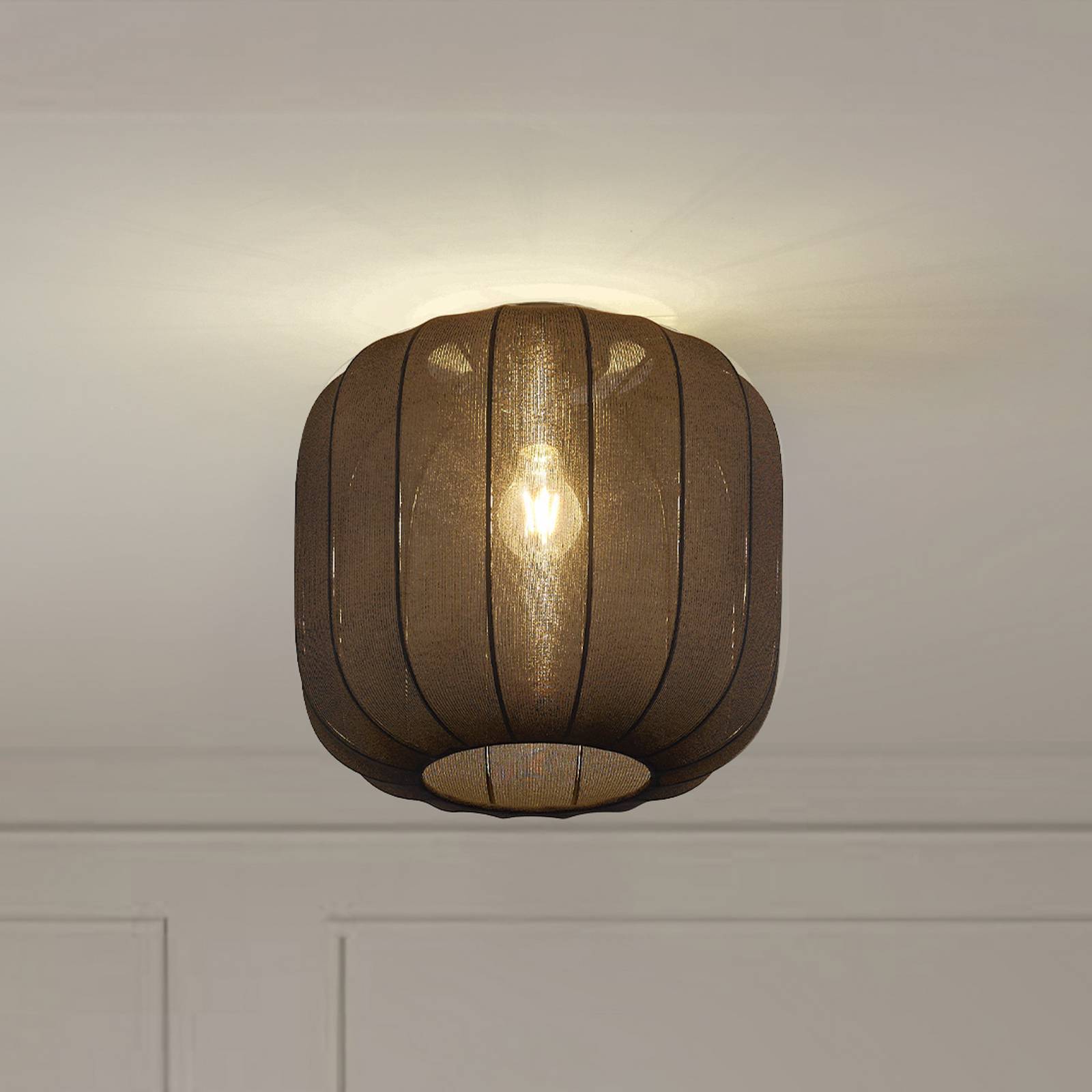 Lindby Deckenlampe 'Helin' in schwarz aus Textil-1