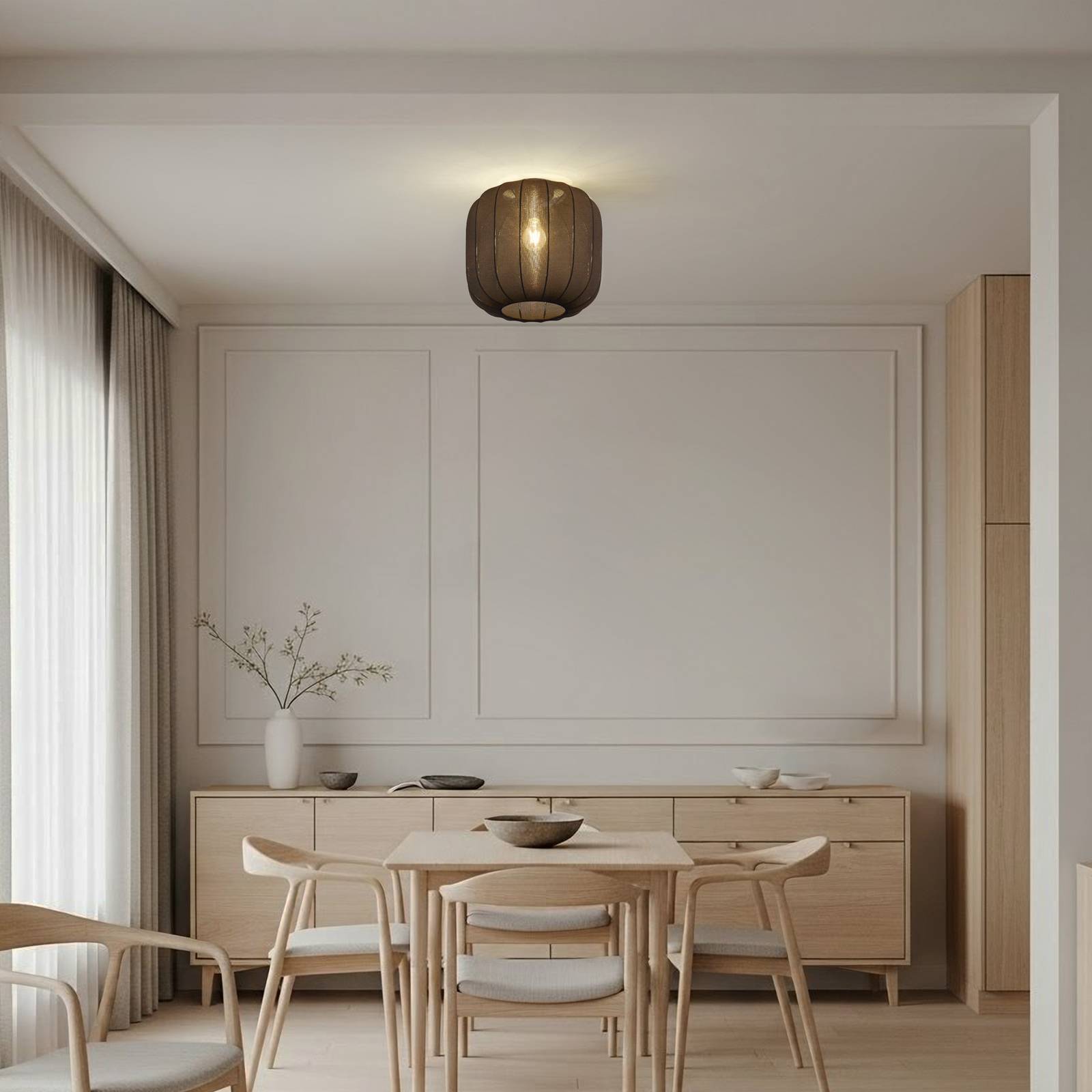 Lindby Deckenlampe 'Helin' in schwarz aus Textil-2