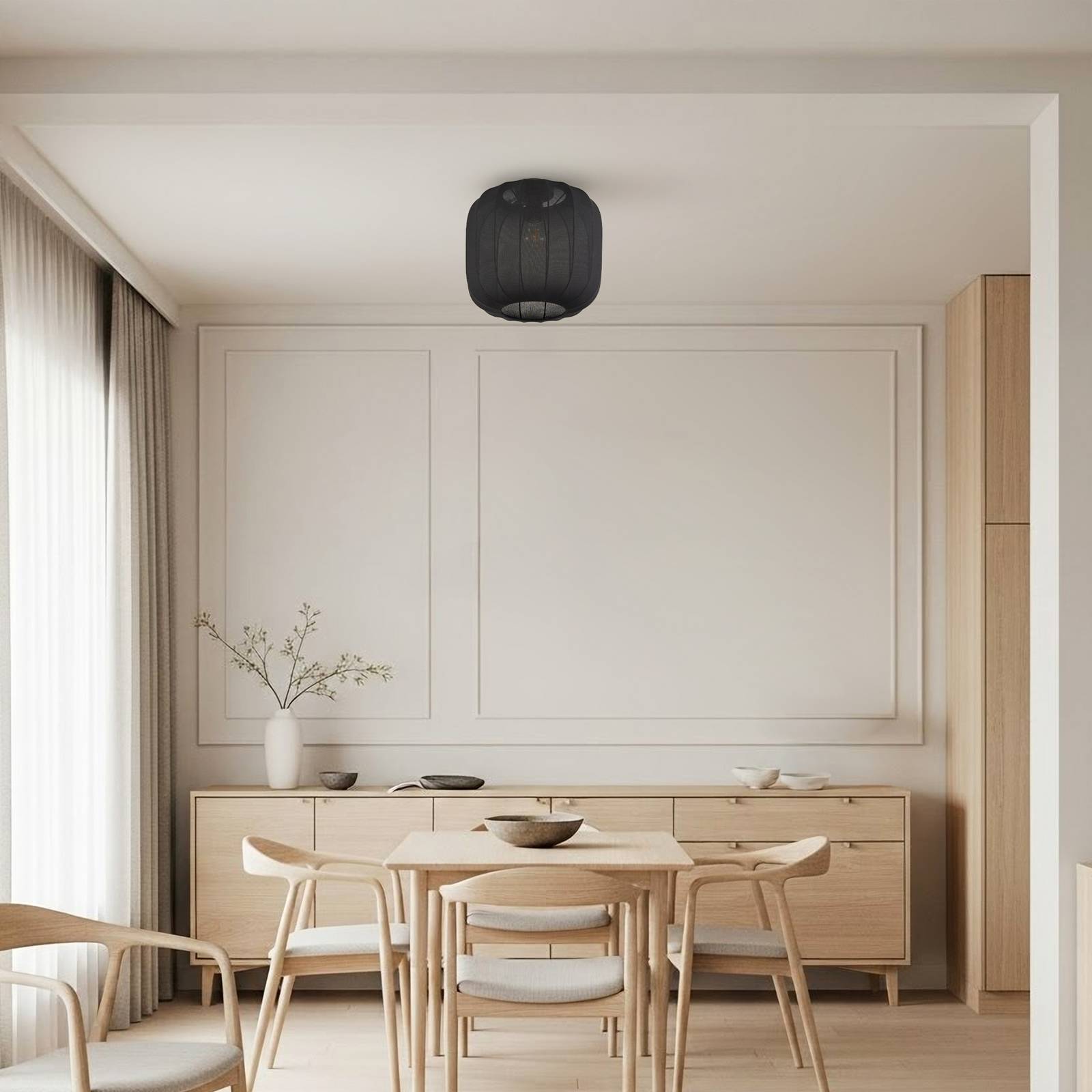 Lindby Deckenlampe 'Helin' in schwarz aus Textil-3