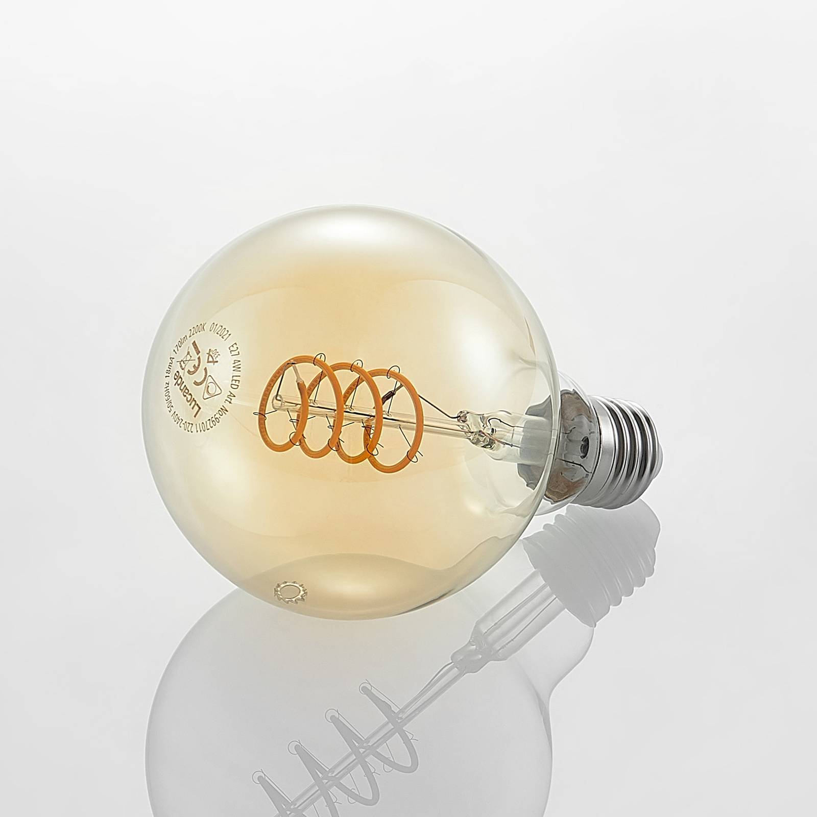 Lucande LED LED-lampa E27 'E27 G95 4W' aus glas-4