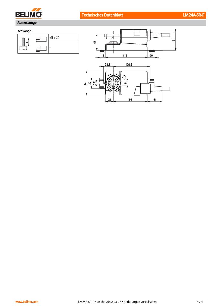 Belimo - Klappenstellantrieb LM24A-SR-F - 5Nm-4