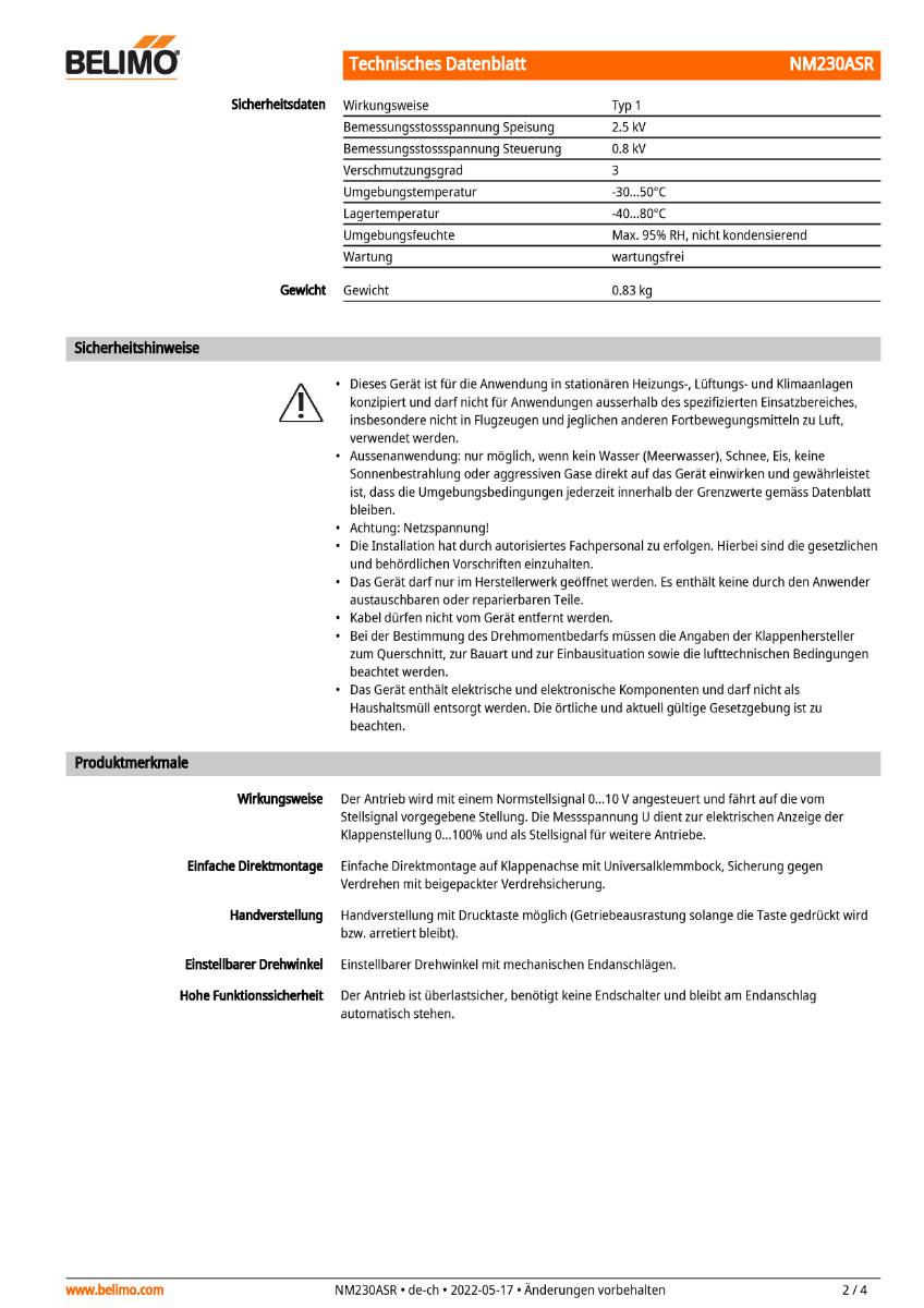 Belimo - Klappenstellantrieb NM230ASR-2