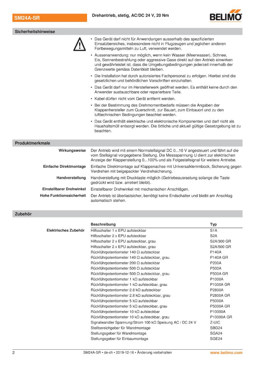 Klappenantrieb AC/DC 24V | SM24A-SR | 20Nm, stetig, 150 s, IP54-2