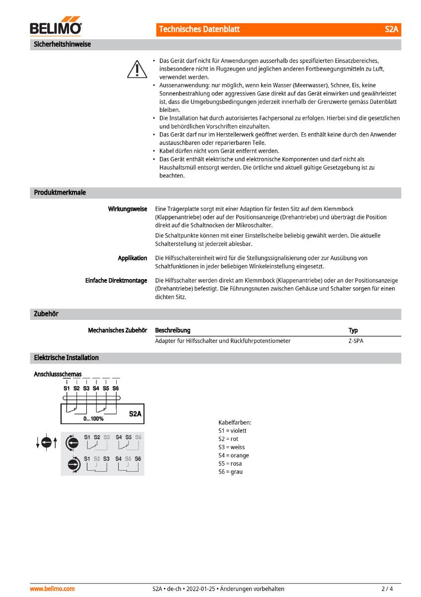 Hilfsschalter, 2xEPU | S2A | zu LM..A..,Nm..A.., SM..A.. und GM..A-4