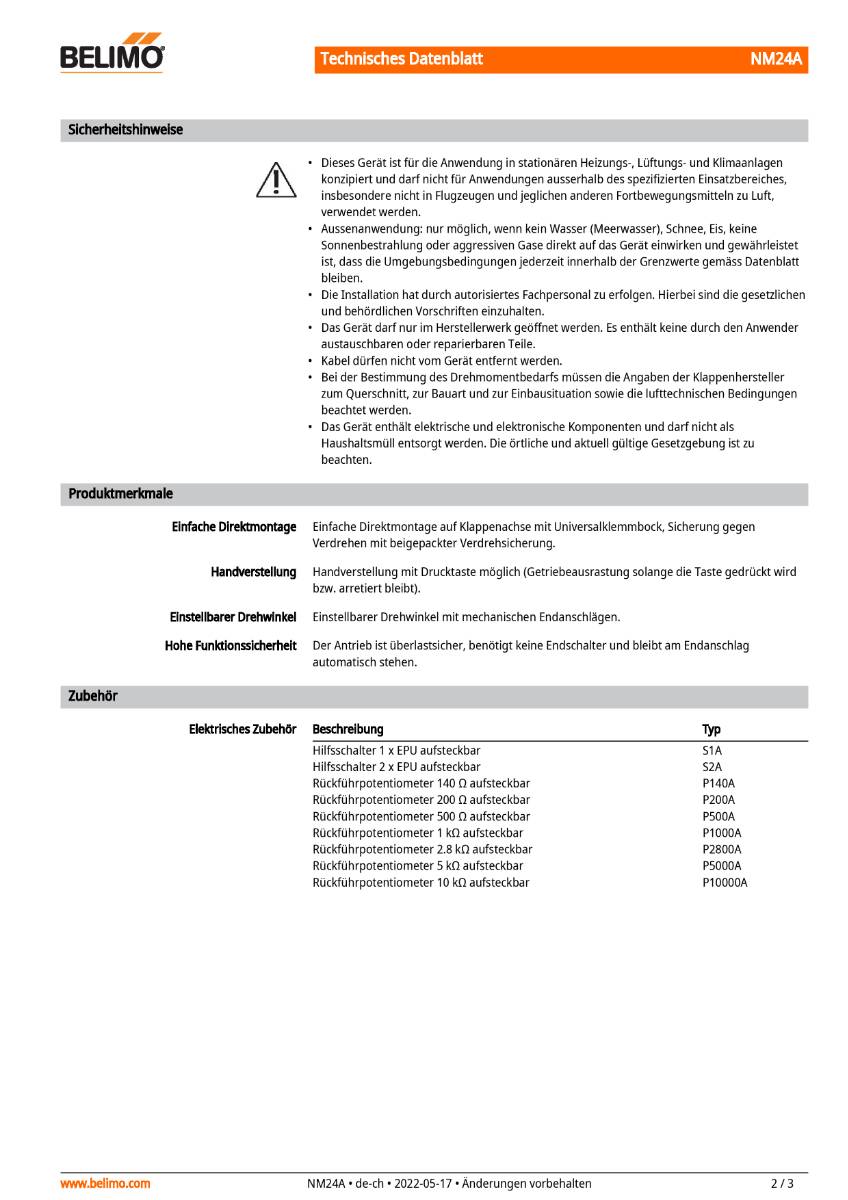 Klappenantrieb AC/DC 24V | NM24A | 10Nm, Auf-Zu o. 3-Pkt., 150 s, IP54-2