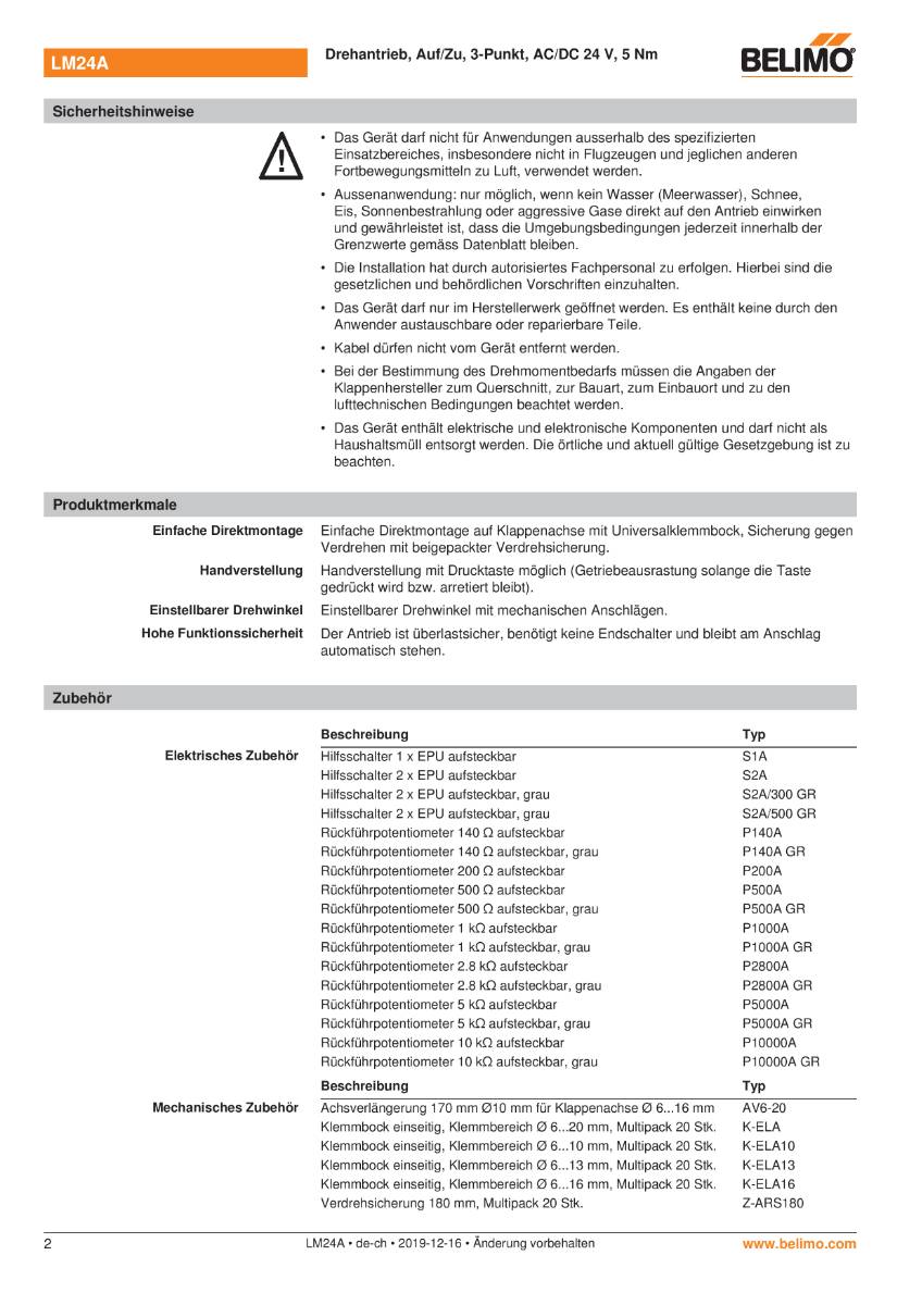 Klappenantrieb AC/DC 24V | LM24A | 5Nm, Auf-Zu o. 3-Pkt., 150s, IP54-2