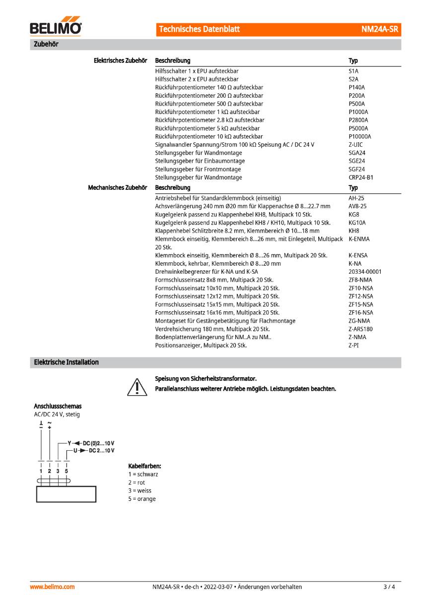 Klappenantrieb AC/DC 24V | NM24A-S | 10Nm, Auf-Zu o. 3-Pkt., 150 s, IP54, HS-4