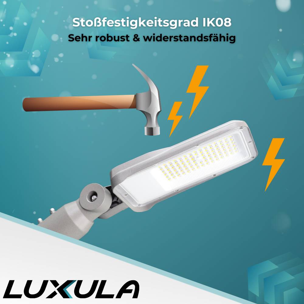 LUXULA LED Straßenleuchte Mastleuchte LED Straßenlampe 100 W 12000 lm IP65 Neutralweiß Wand und Mastmontage-3
