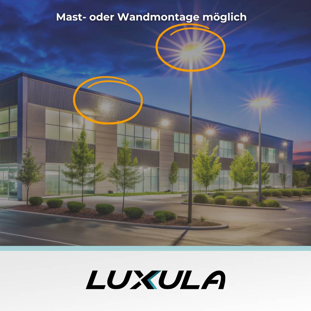 LUXULA LED Straßenleuchte Mastleuchte LED Straßenlampe 100 W 12000 lm IP65 Neutralweiß Wand und Mastmontage-4