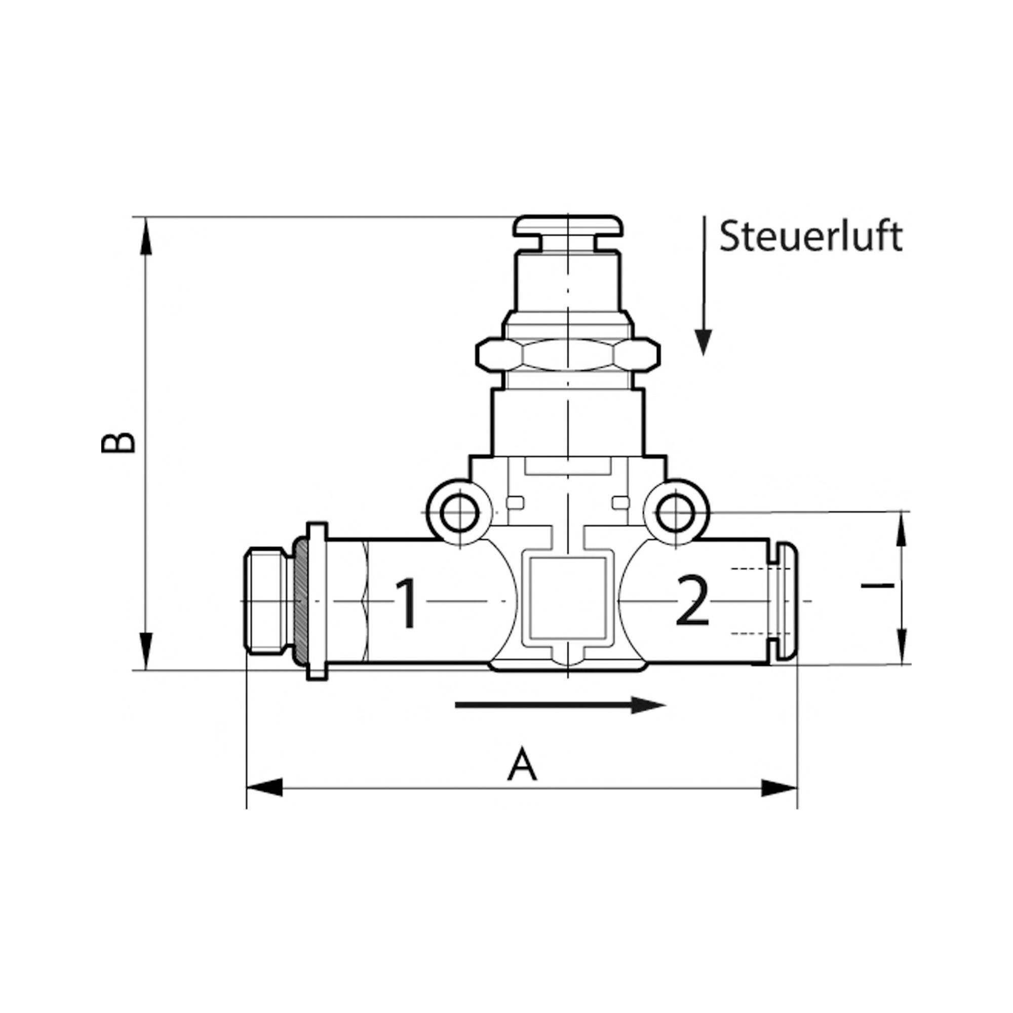METAL WORK Pneumatisch entsperrbares Rückschlagventil »lineonline«, Gewinde - Schlauch, G 1/8, für Schlauch-Ø 8 mm, Betr-3