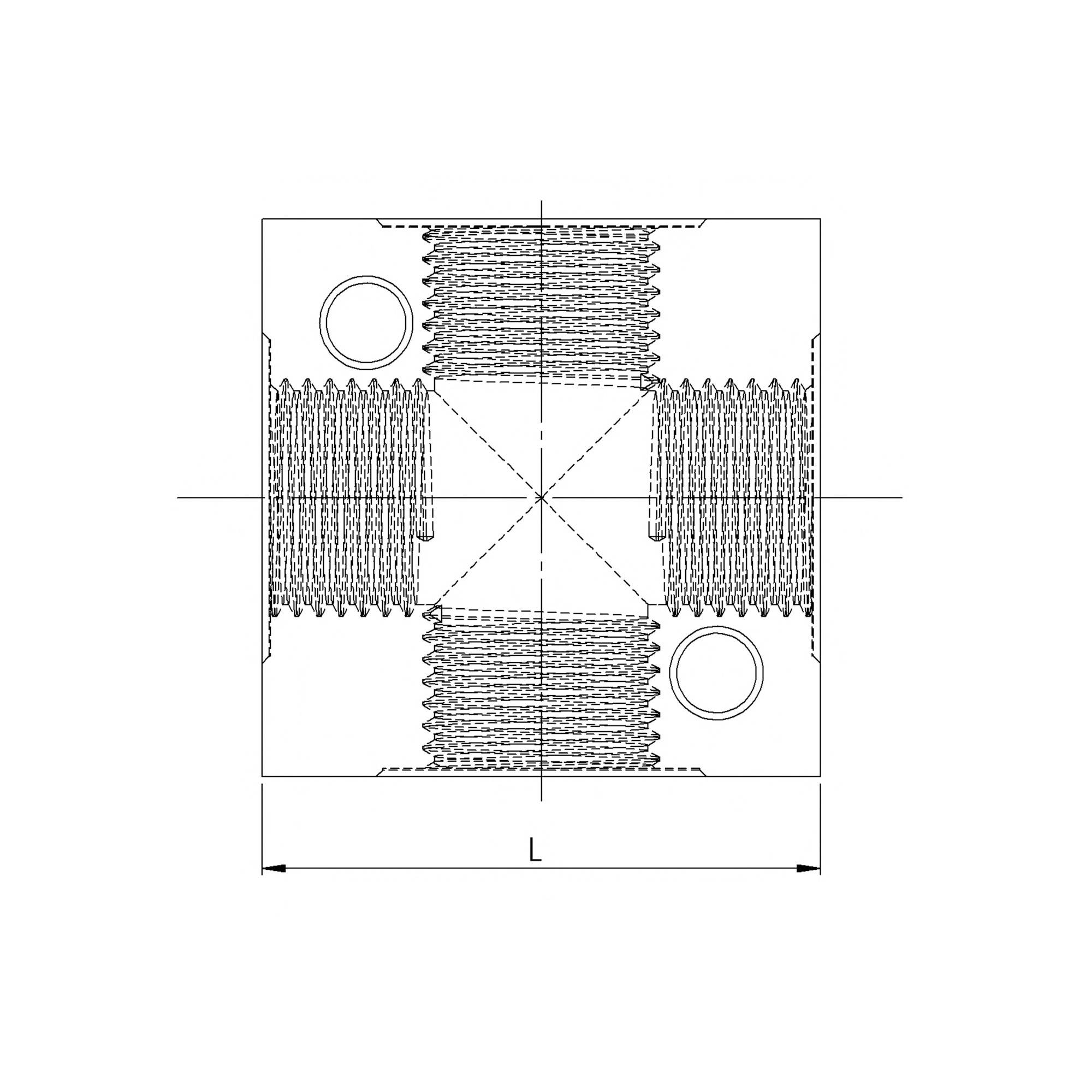 RIEGLER Kreuz-Verteiler, anflanschbar, G 3/8 Aluminium, SW 25.-3