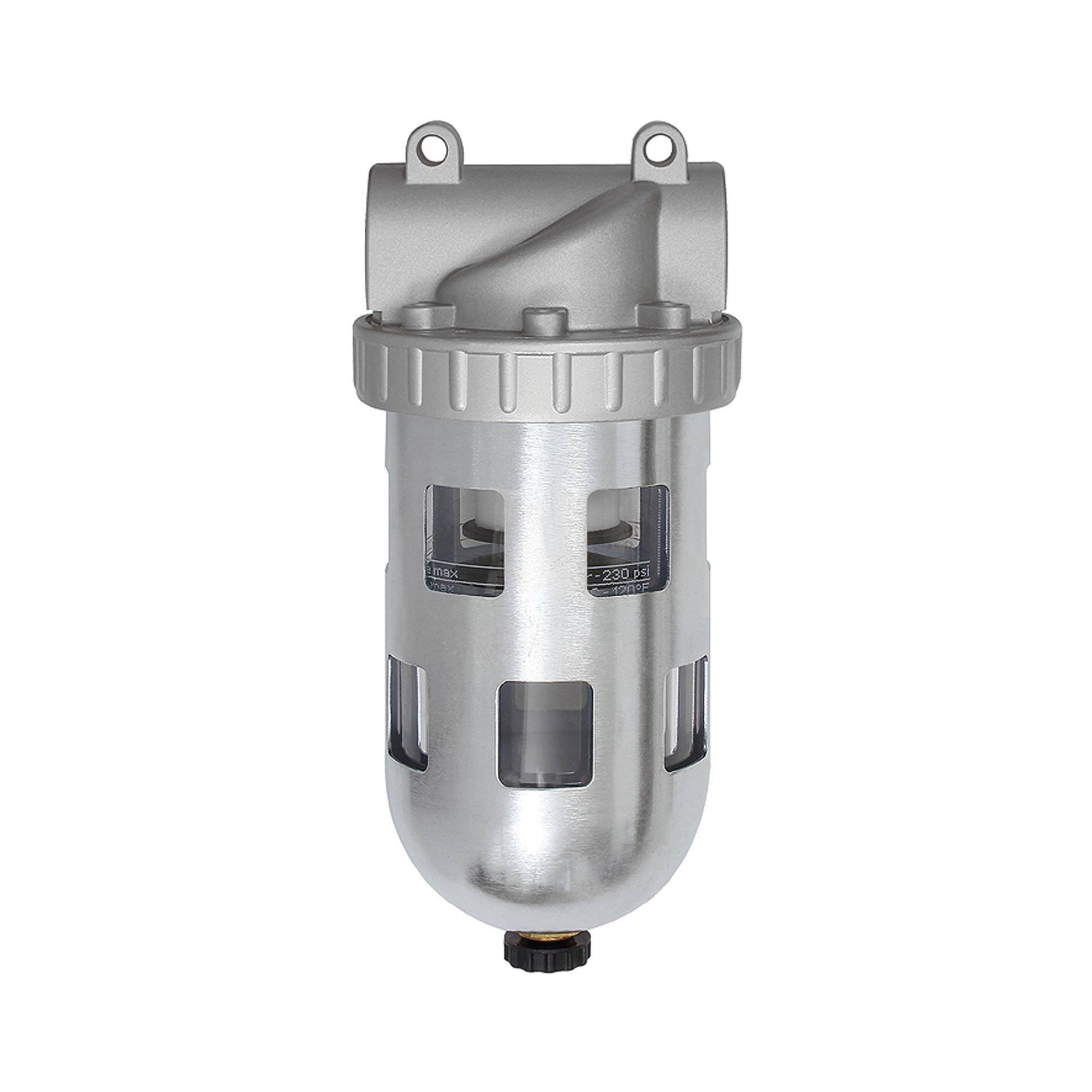 RIEGLER Filter »Standard«, PC-Behälter und Schutzkorb, 5 µm, BG 3, G 1, PE max. 16 bar, Med.-Umgeb.temp. max. 60 °C, Abl-0
