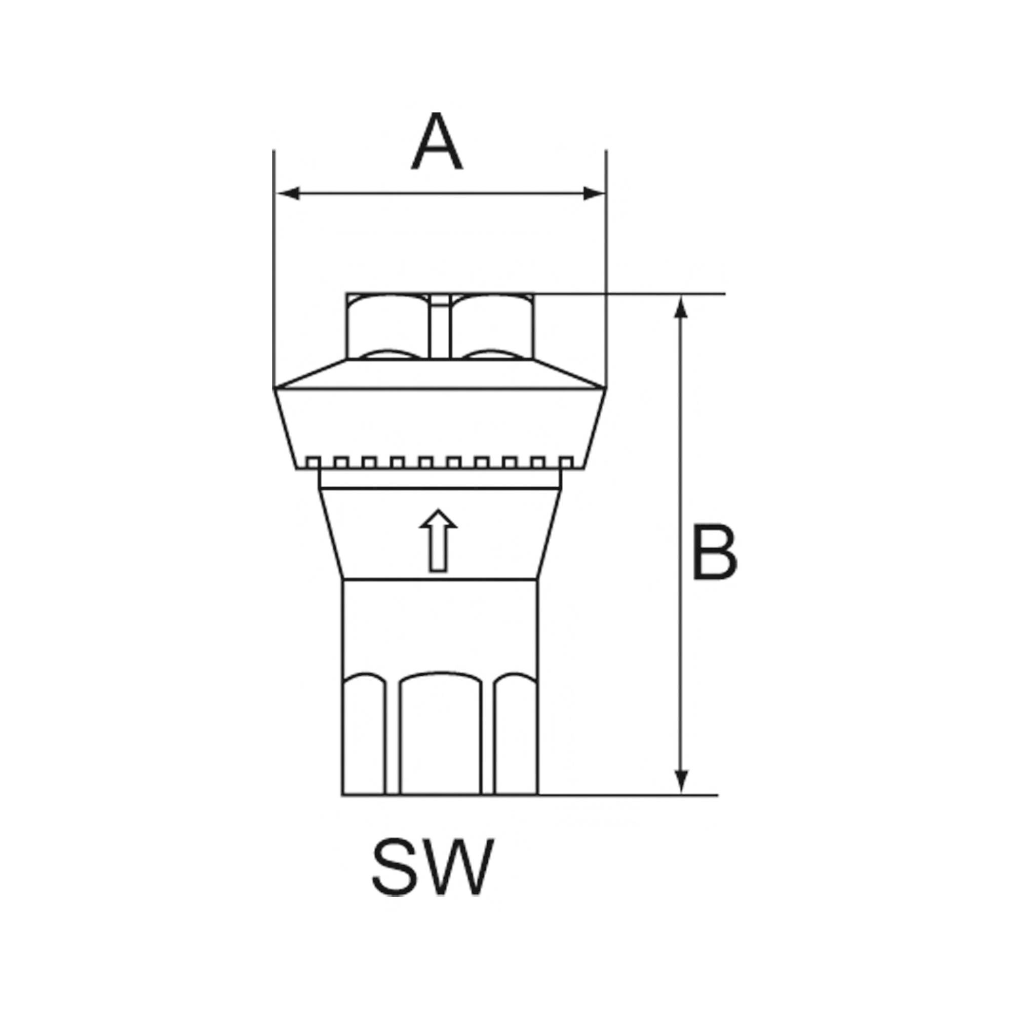 RIEGLER Inline-Druckregler, 2 x IG, ohne Sekundärentlüftung, G 1/4, SW 17, Arbeitsdruck (voreingestellt) 3 bar, PN max.-2
