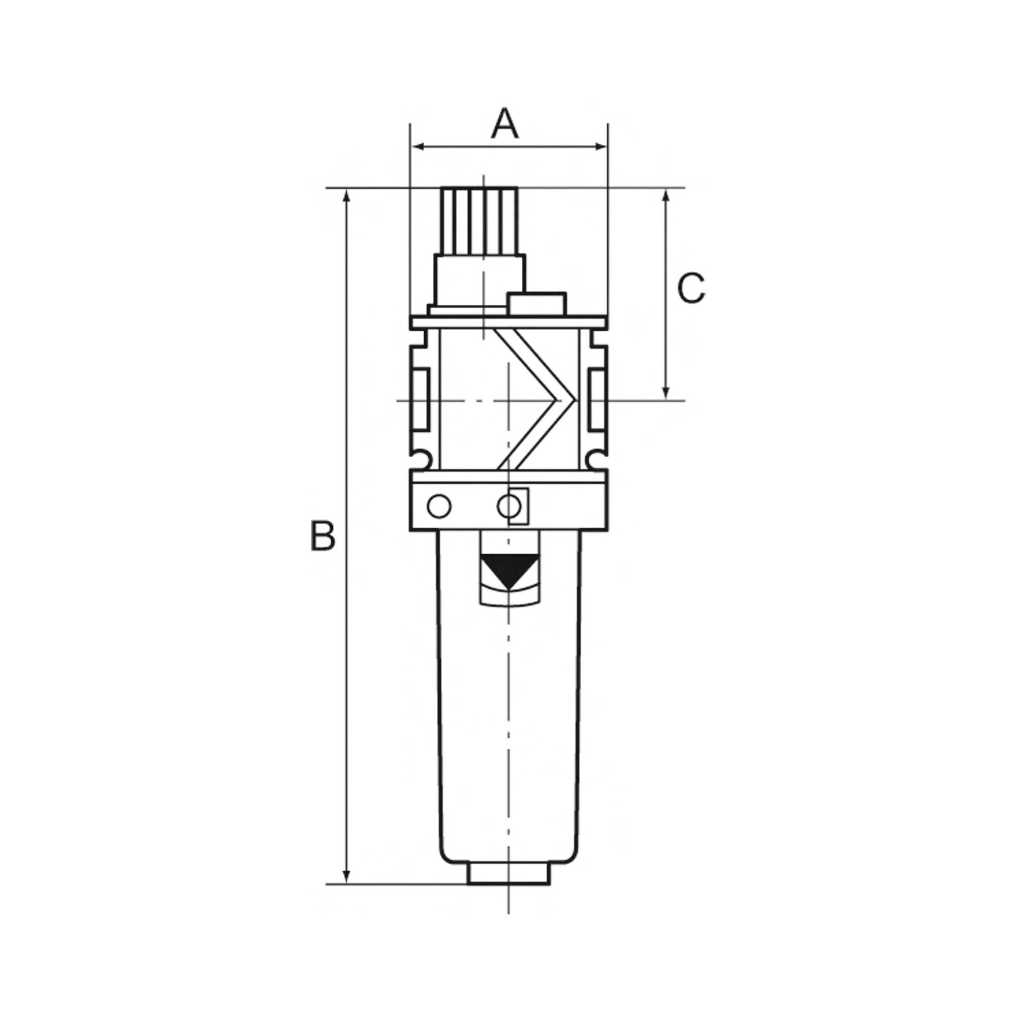 RIEGLER Nebelöler »variobloc« mit Metallbehälter inkl. Sichtrohr, Tropfaufsatz Metall, BG 1, G 1/4, PE max. 20 bar, Medi-1