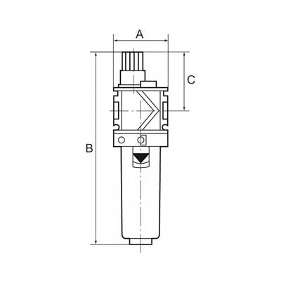 RIEGLER Nebelöler »variobloc« mit Metallbehälter inkl. Sichtrohr, Tropfaufsatz Metall, BG 1, G 1/4, PE max. 20 bar, Medi-1
