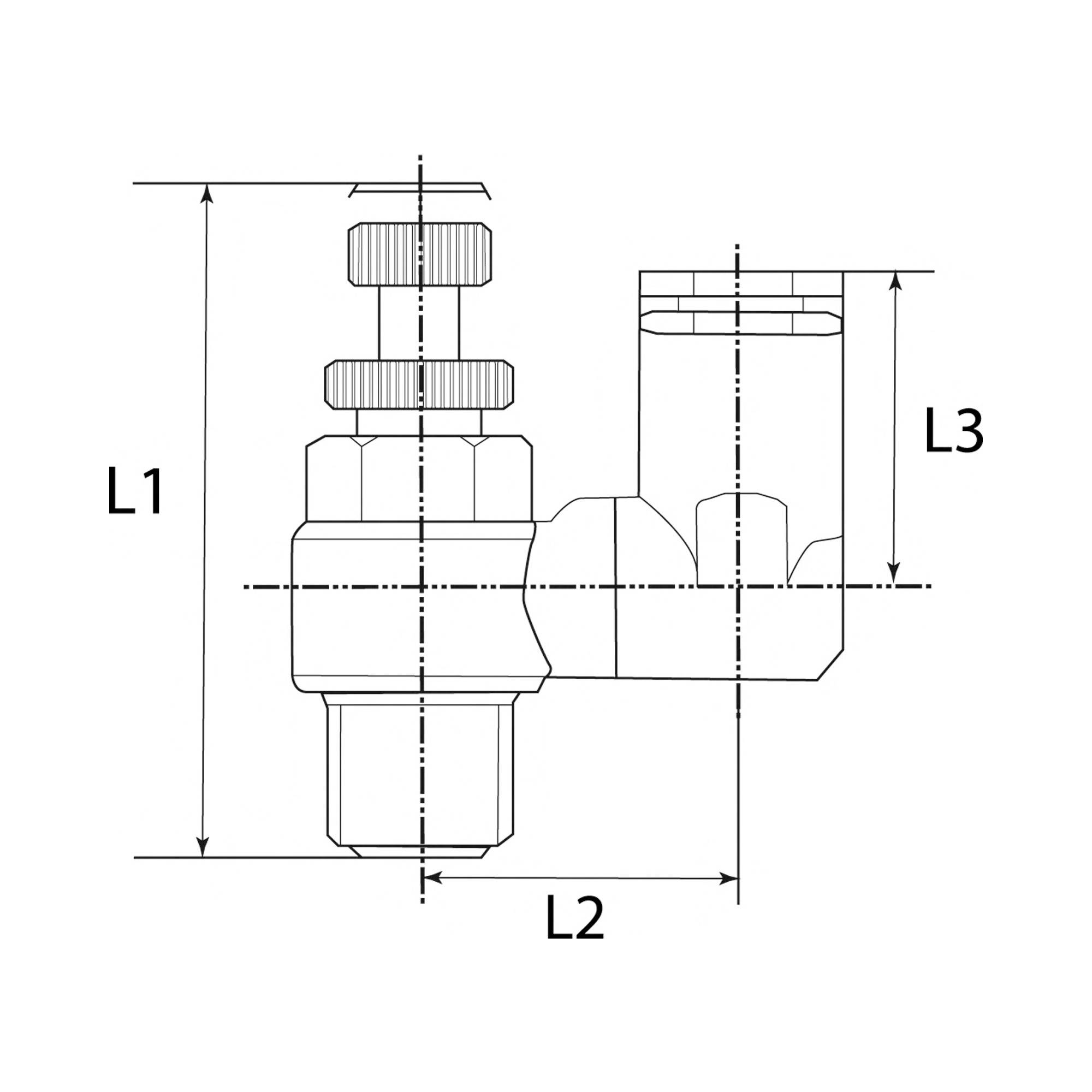 RIEGLER Drosselrückschlagventil »Blaue Serie«, gerade, Abluftdros., R 1/8 a., f. Schl.-A-Ø 8mm, pmax kurzzeitig 15bar, K-2