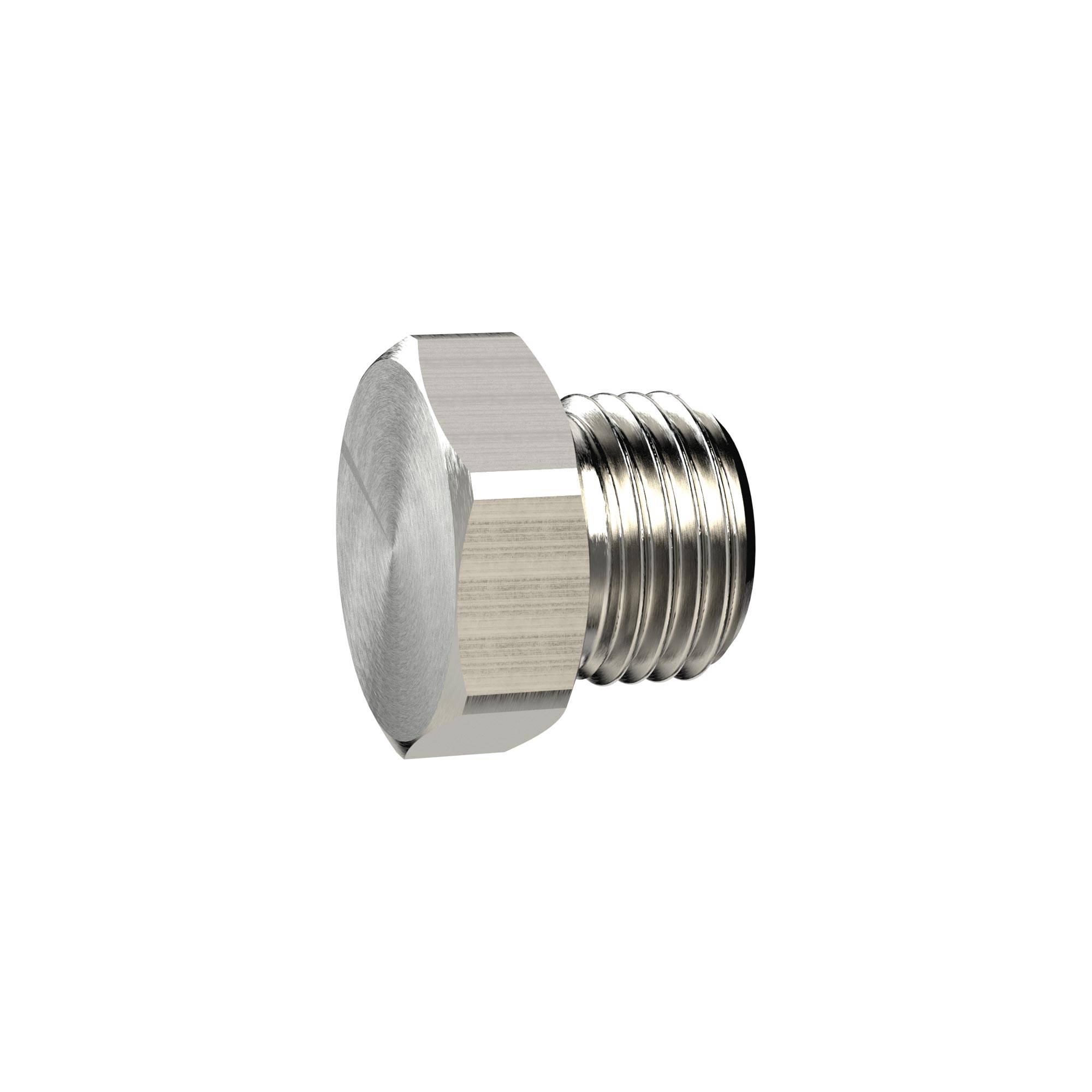 RIEGLER Verschlussschraube, Außensechskant, G 1/2, SW 24, Messing vernickelt, Arbeitsdruck max. 25 bar, Betriebstemp. ma-0