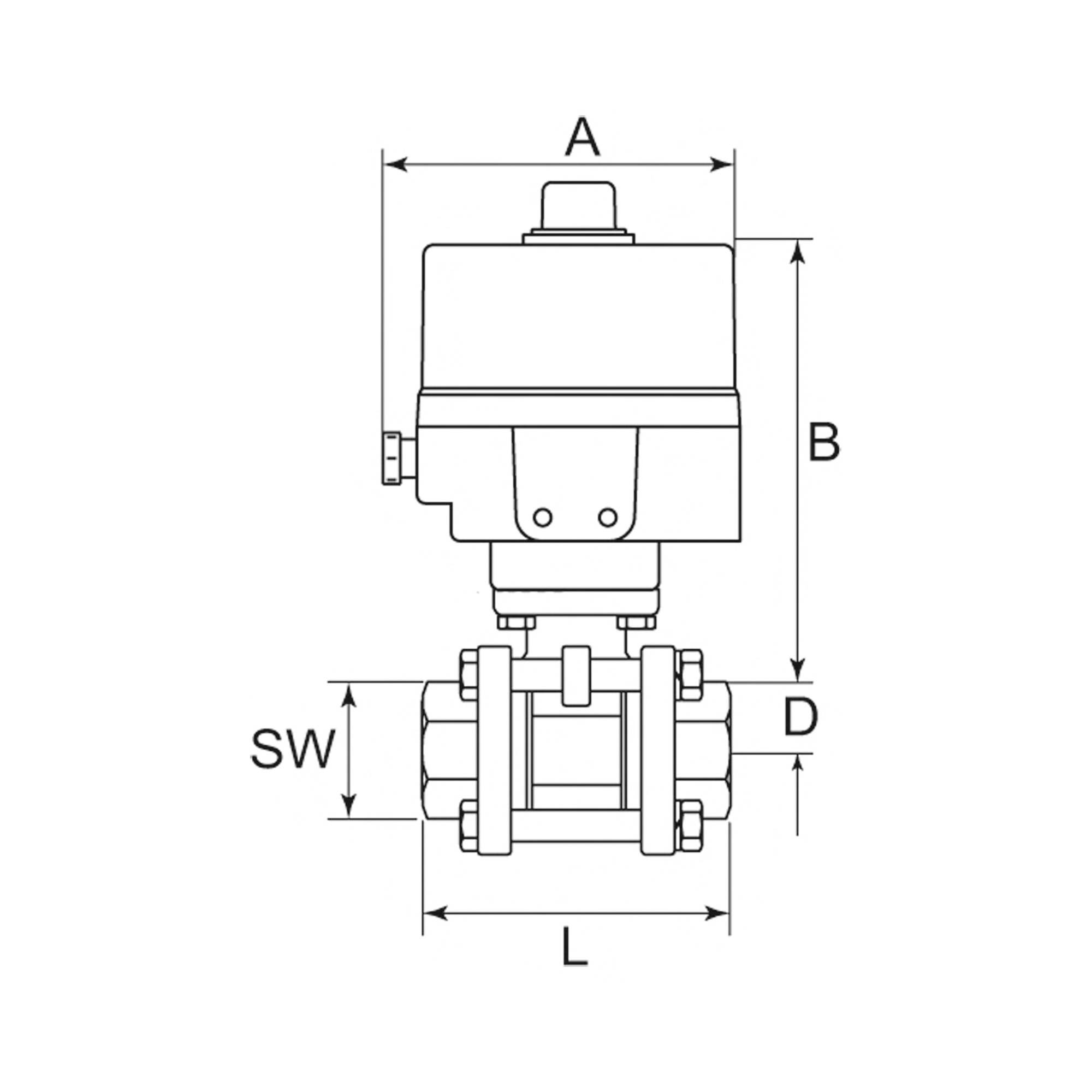 RIEGLER 2-Wege-Edelstahlkugelhahn, elektr. Stellantrieb, 24 V DC, Mediumstemperatur -10 °C bis 200 °C, Rp 1 1/4, DN 32,-2
