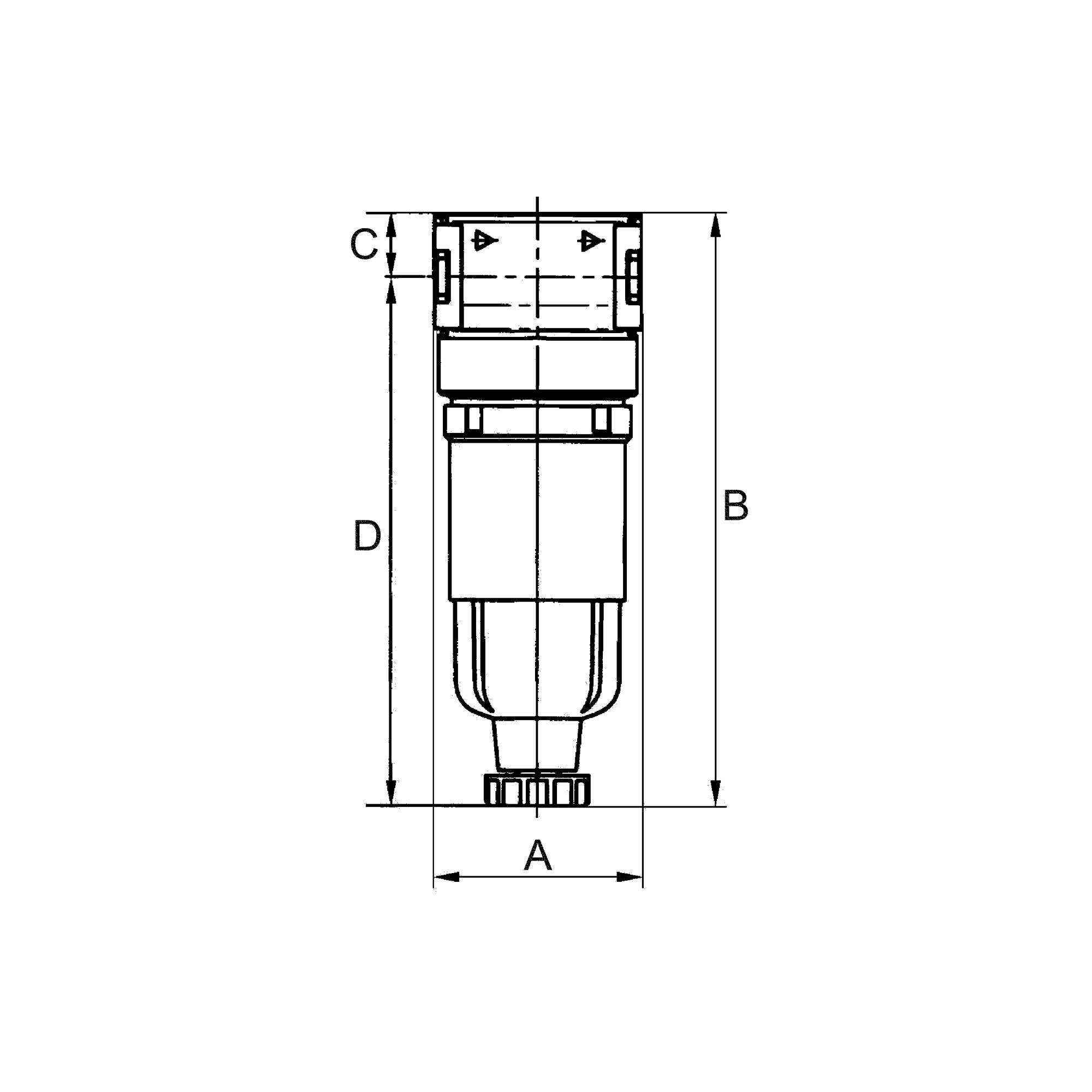 RIEGLER Vorfilter »multifix-mini« mit Metallbehälter, 0,3 µm, BG 0, G 1/8, PE max. 16 bar, Med.-Umgeb.temp. max. 60 °C,-2
