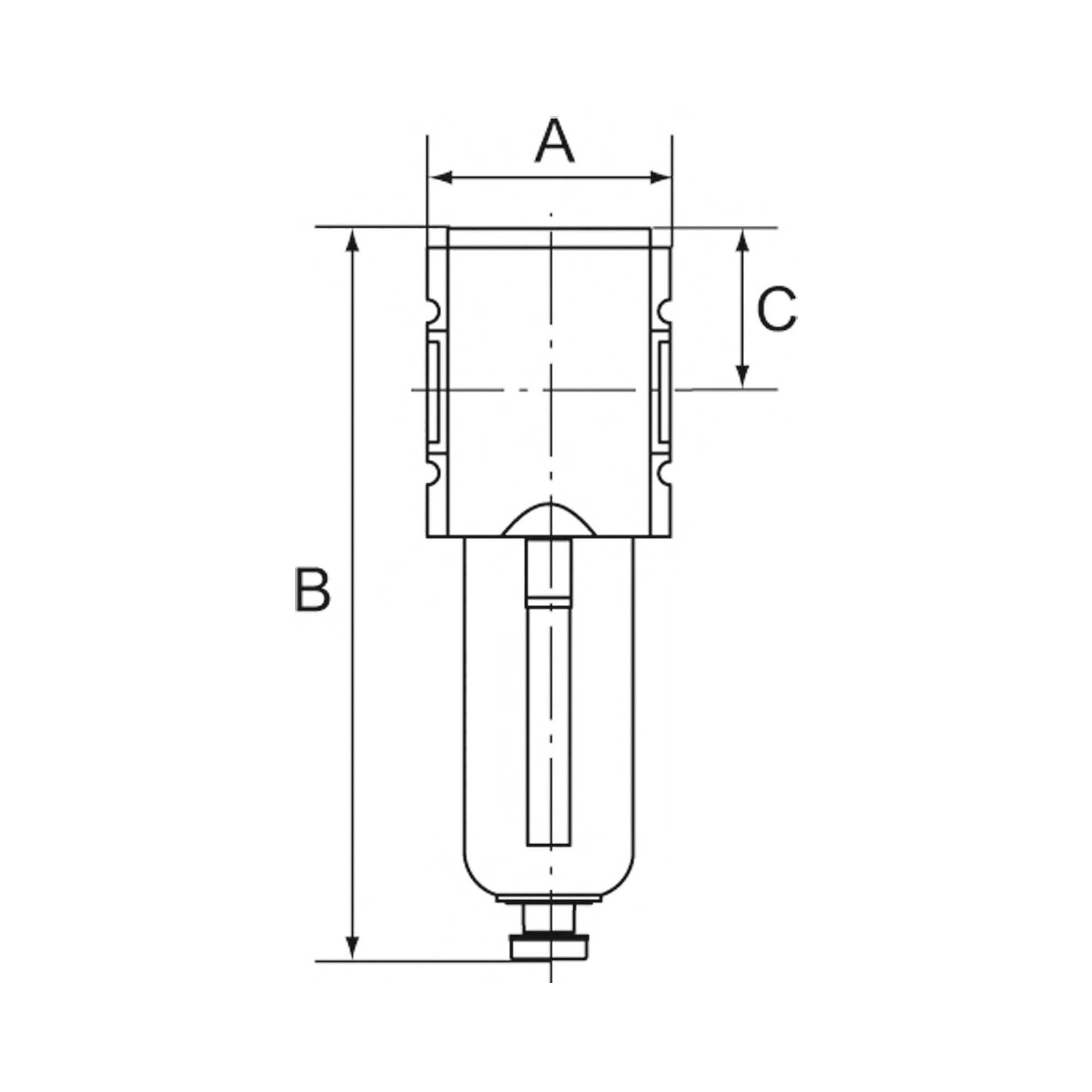 RIEGLER Filter »FUTURA« mit Metallbehälter und Sichtrohr, 5 µm, BG 2, G 3/8, PE 1,5 - 16 bar, Temp. -10 °C bis 50 °C, Ko-2
